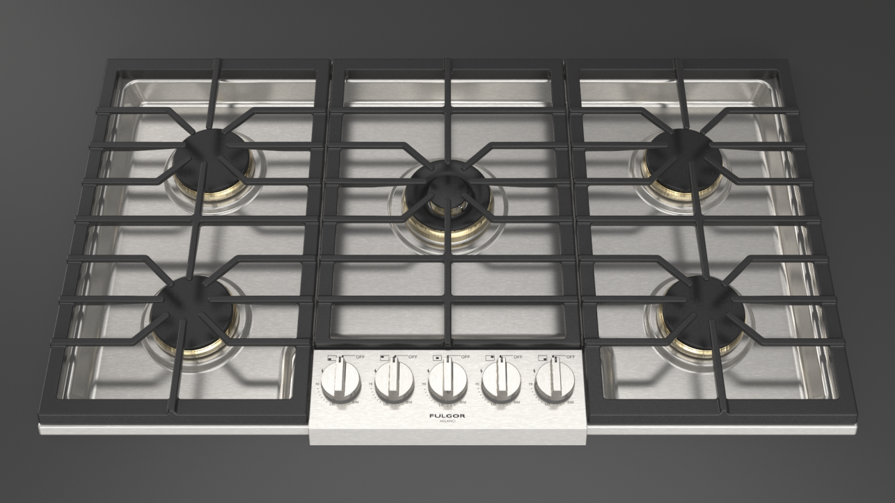 Fulgor Milano F6PGK365S1 36" Sofia Pro Gas Cooktop, 5 Brass Burners Free Ship!