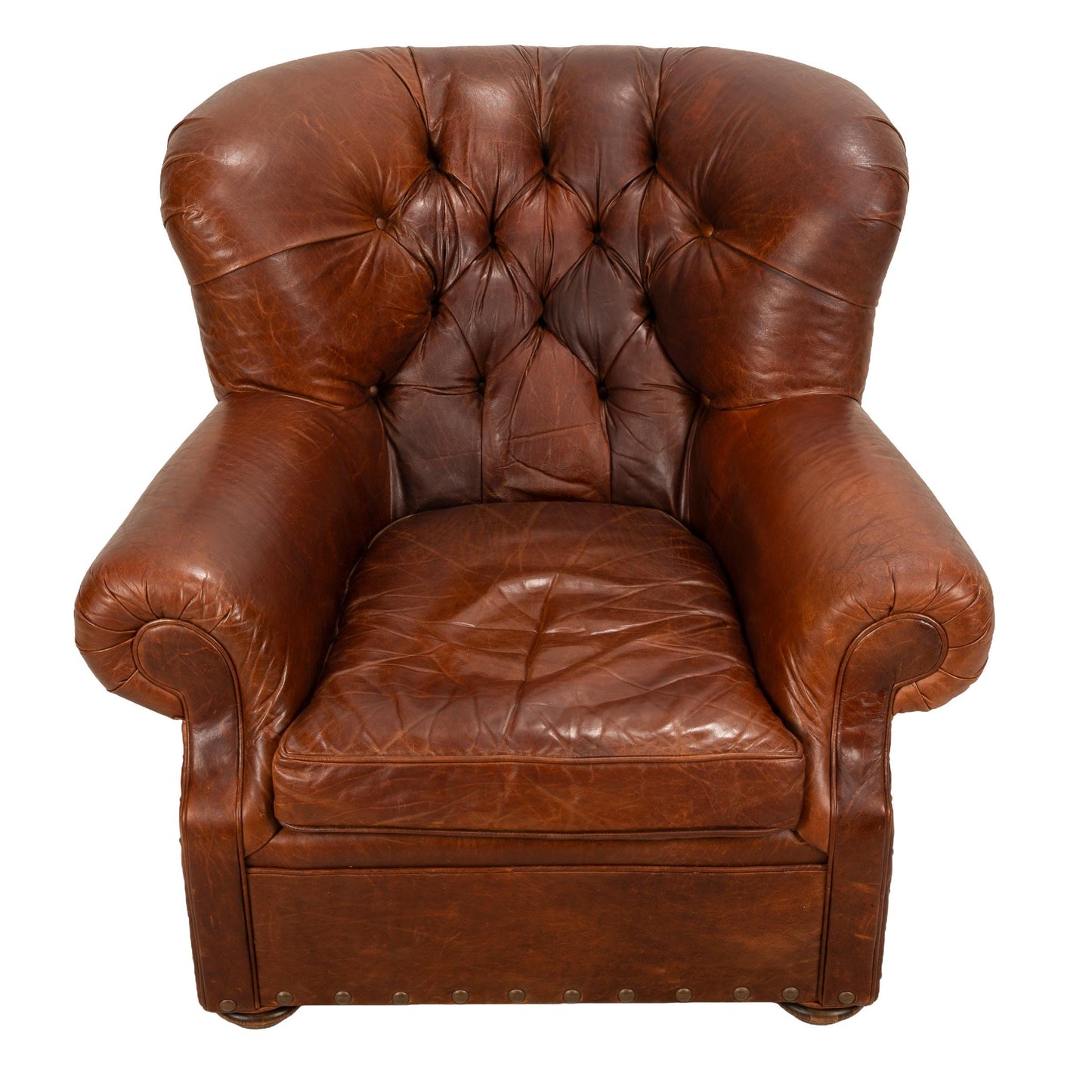 Mitchell Gold for Restoration Hardware Chesterfield Tufted Leather Lounge Chair