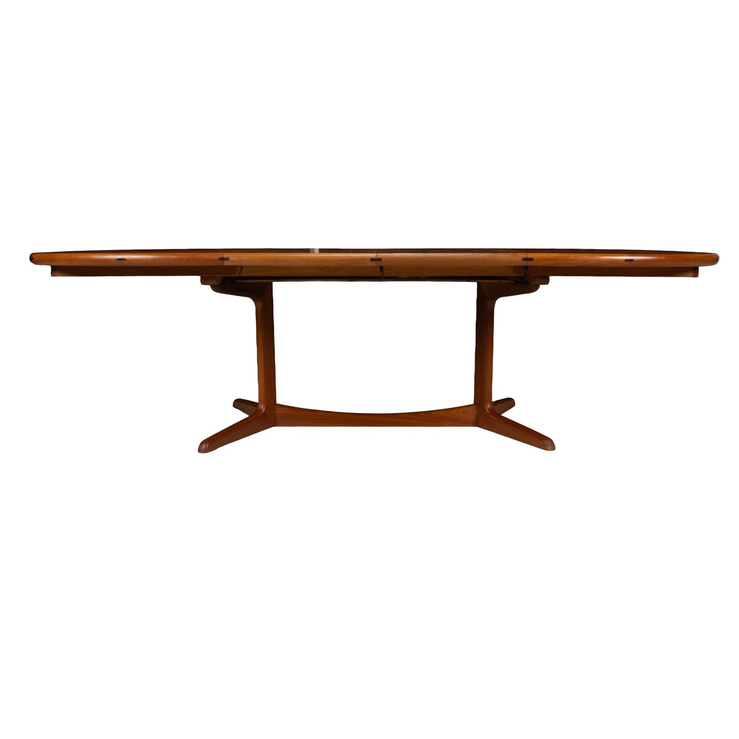 Sun Cabinet Co. Danish Modern Solid Teak Expanding Dining Table Hidden Leaves