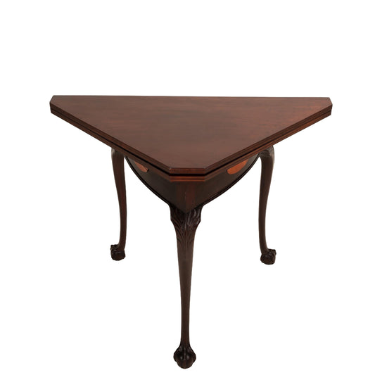 Antique 19th Century Georgian Flip Top Rotating Card Game Table with Ball & Claw Feet Victorian Gaming Table Collectible Furniture Rare Find