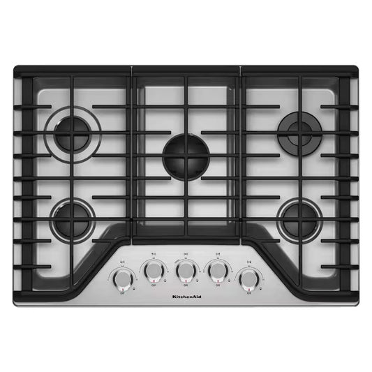 NEW KitchenAid 36" Stainless Steel Gas Cooktop W/ 5 Sealed Burners KCGS356ESS