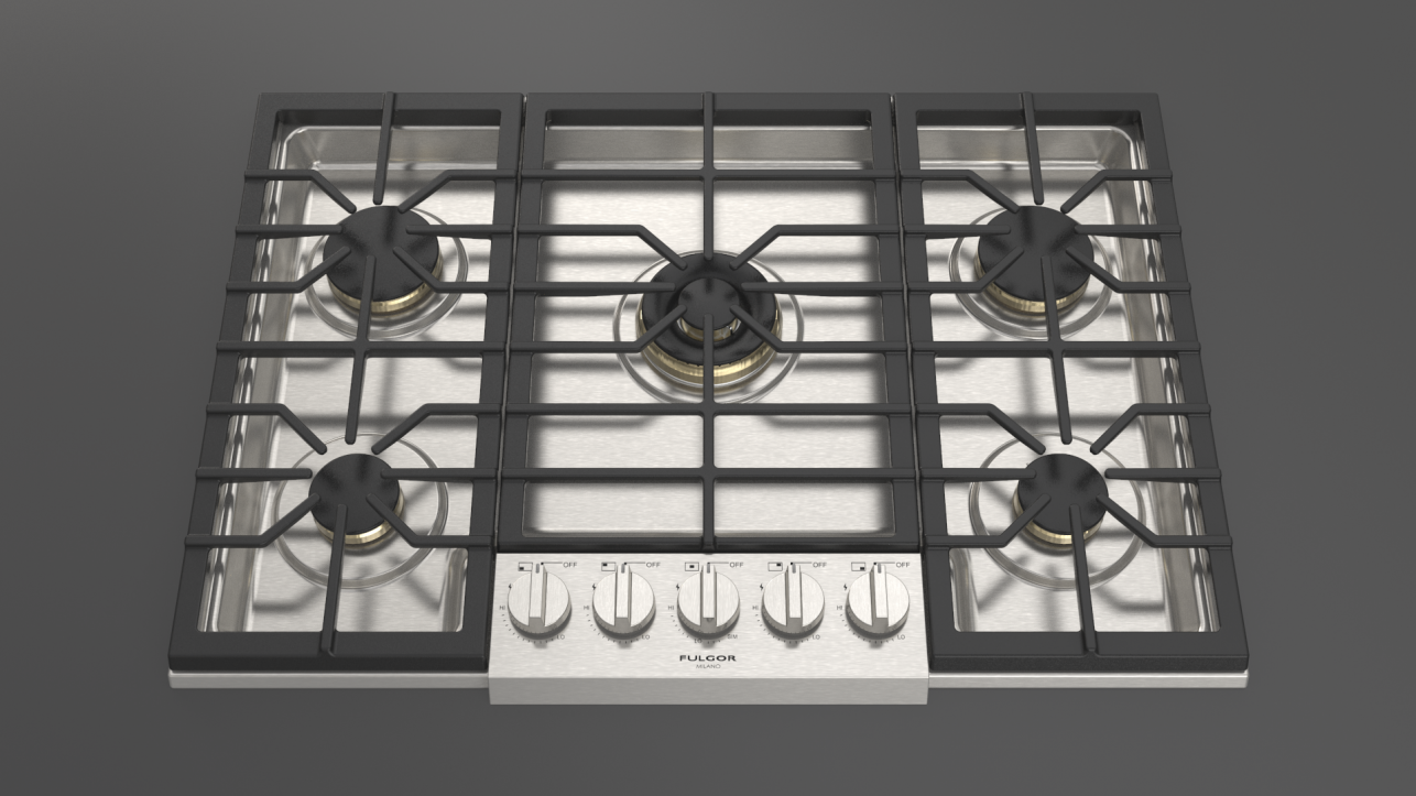 Fulgor Milano F6PGK305S2 30" Sofia Pro Gas Cooktop 5 Brass Burner Italy Free Shipping!