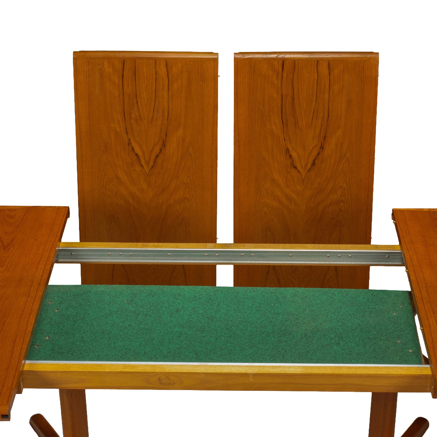 Sun Cabinet Co. Danish Modern Solid Teak Expanding Dining Table Hidden Leaves
