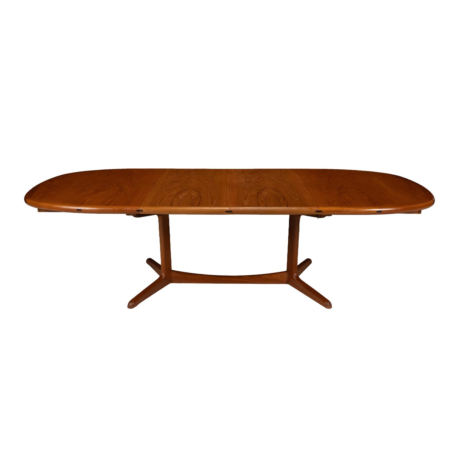 Sun Cabinet Co. Danish Modern Solid Teak Expanding Dining Table Hidden Leaves