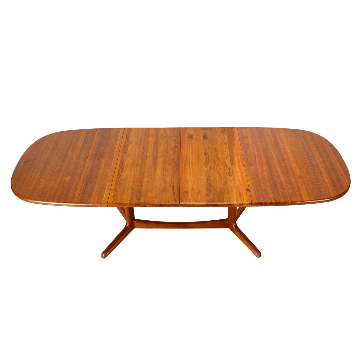 Danish Modern Solid Teak Expandable 102" Dining Table W/ Two Leafs