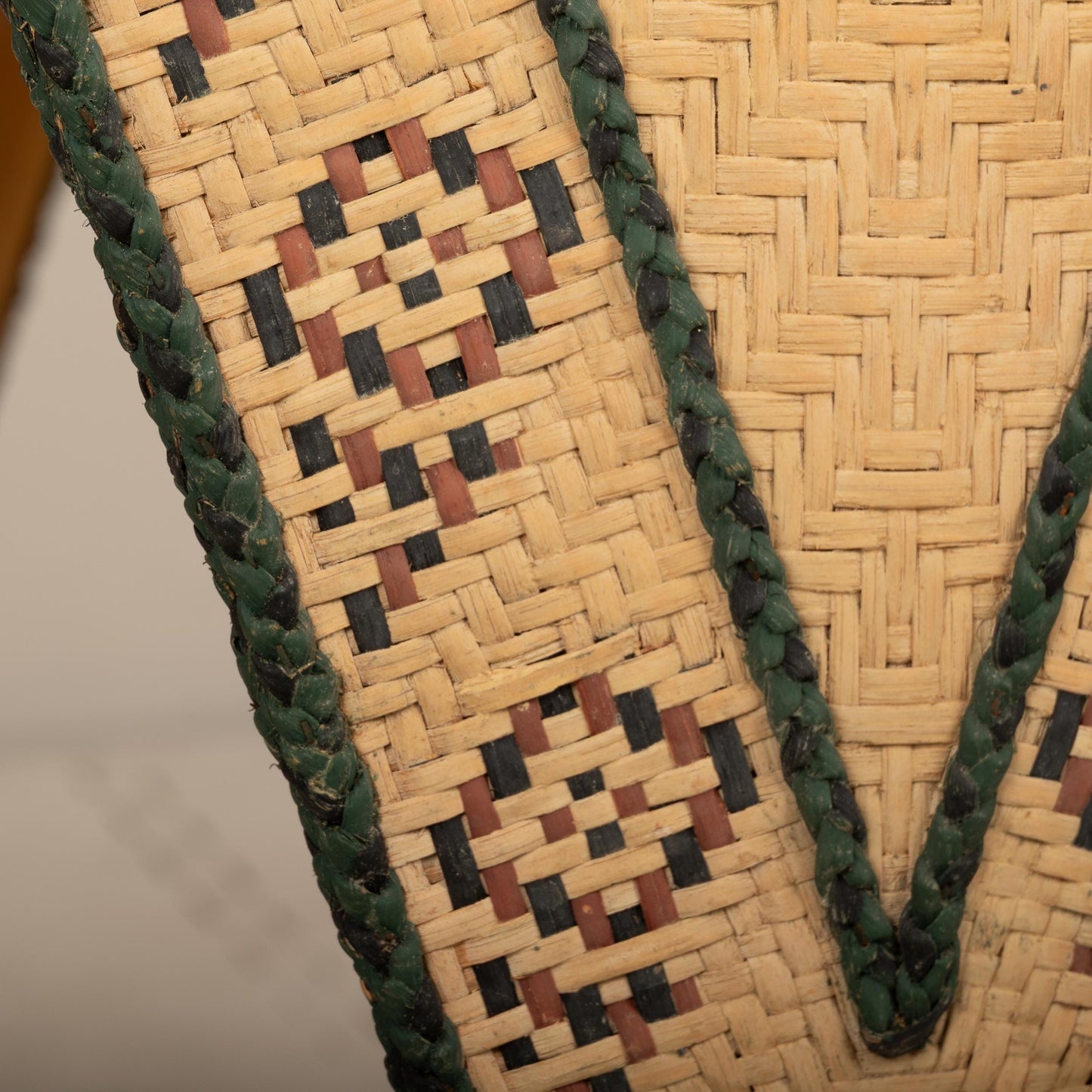 Unique Southwestern Aztec Style Round Wicker Center Table - 36" x 36" x 29"