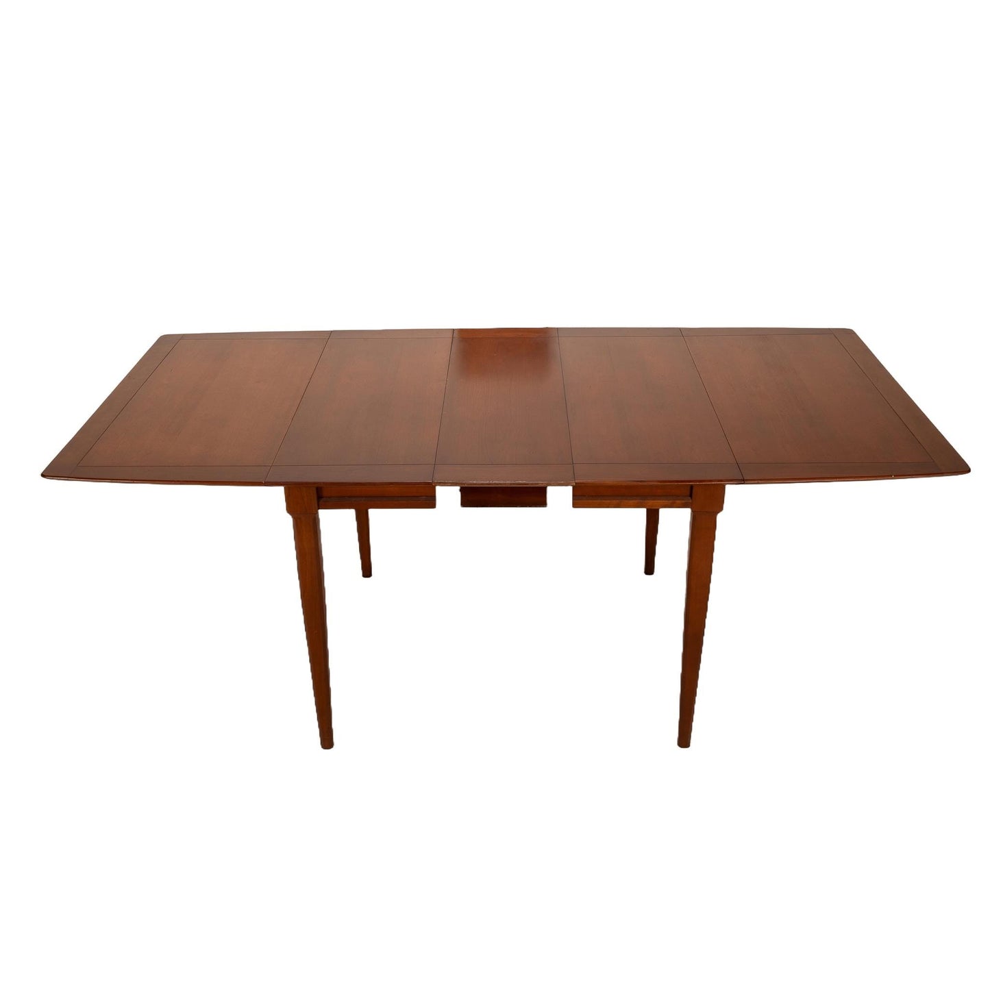 1960s Mid Century Modern Compact Drop Leaf Table W/ Two Additional Leaves - Seats 10 , Great for Small Spaces, MCM Vintage Design