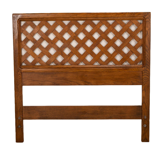 1970s Henredon Artefacts Lattice Mid Century Modern Wood Headboard- Twin - MCM Vintage Retro - Unique Design - Fast USA Shipping Available