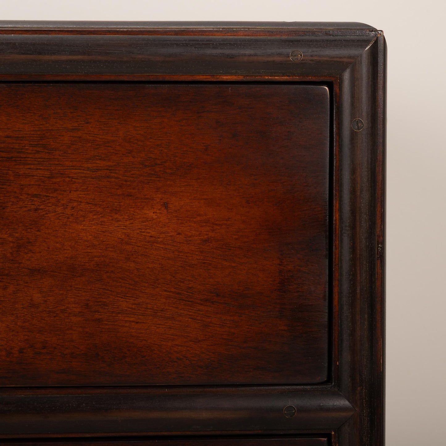 Antique Solid Mahogany English Brass Banded Campaign Style Small Chest of Drawers, Very Solid and Heavy, Timeless Piece USA Shipping Avail.