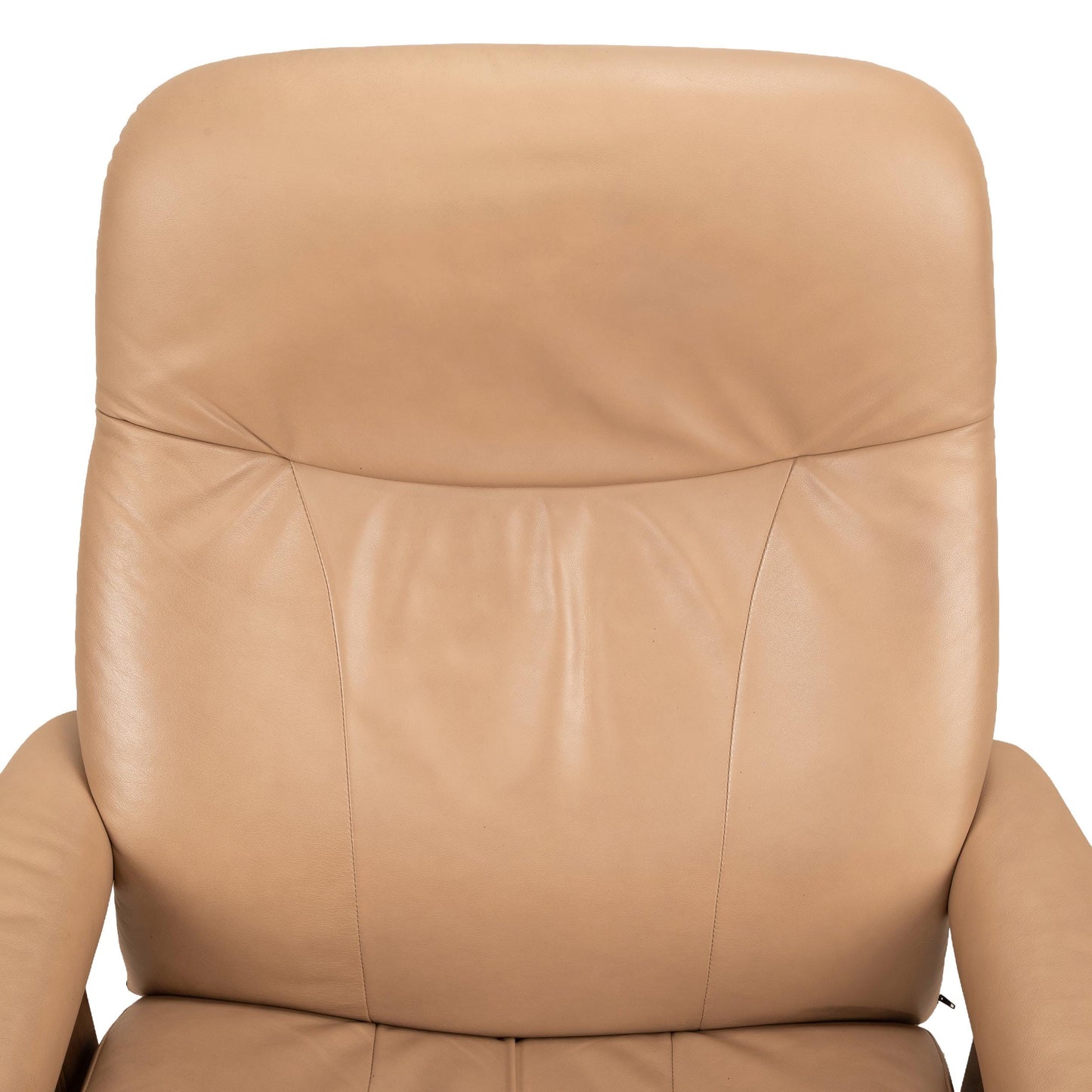 Ekornes Stressless Royal Recliner in Tan Leather W/ Walnut Base - Large Model