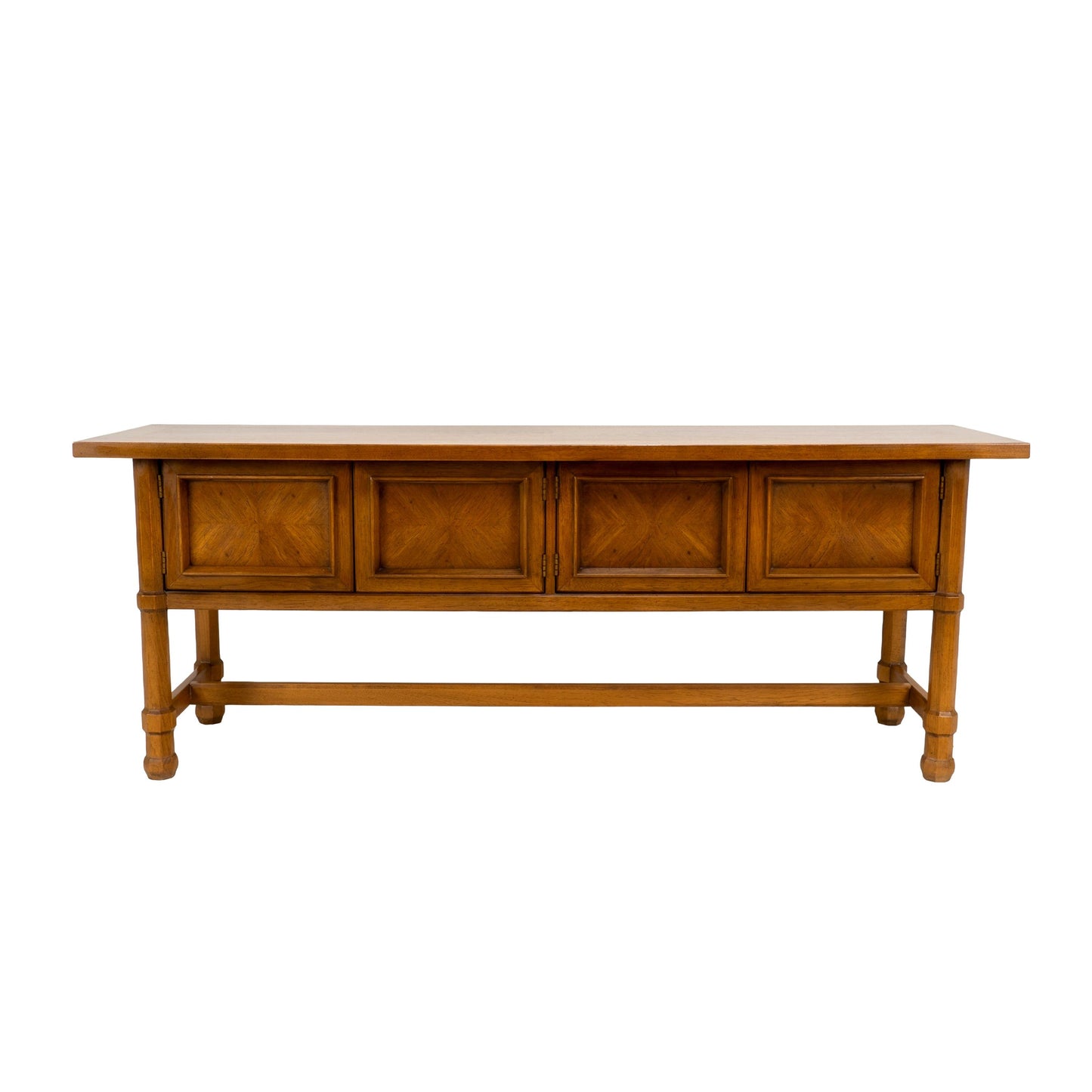 Drexel Compatibles Low Walnut Credenza Sideboard Buffet Cabinet Mid Century Modern