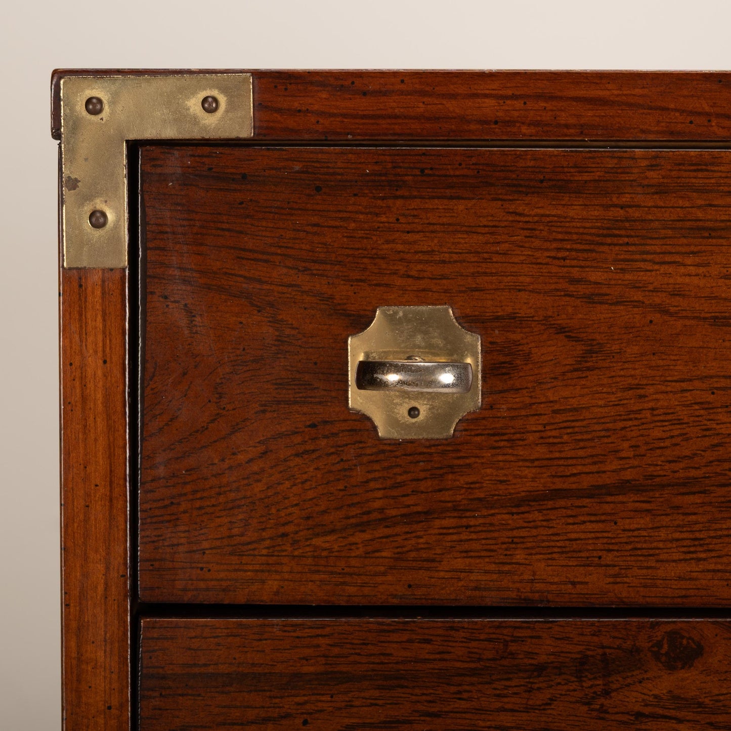 Vintage 1970s Bernhardt Campaign Style Lingerie Chest Dresser with Brass Hardware, Mid Century Modern, Retro Bedroom Storage