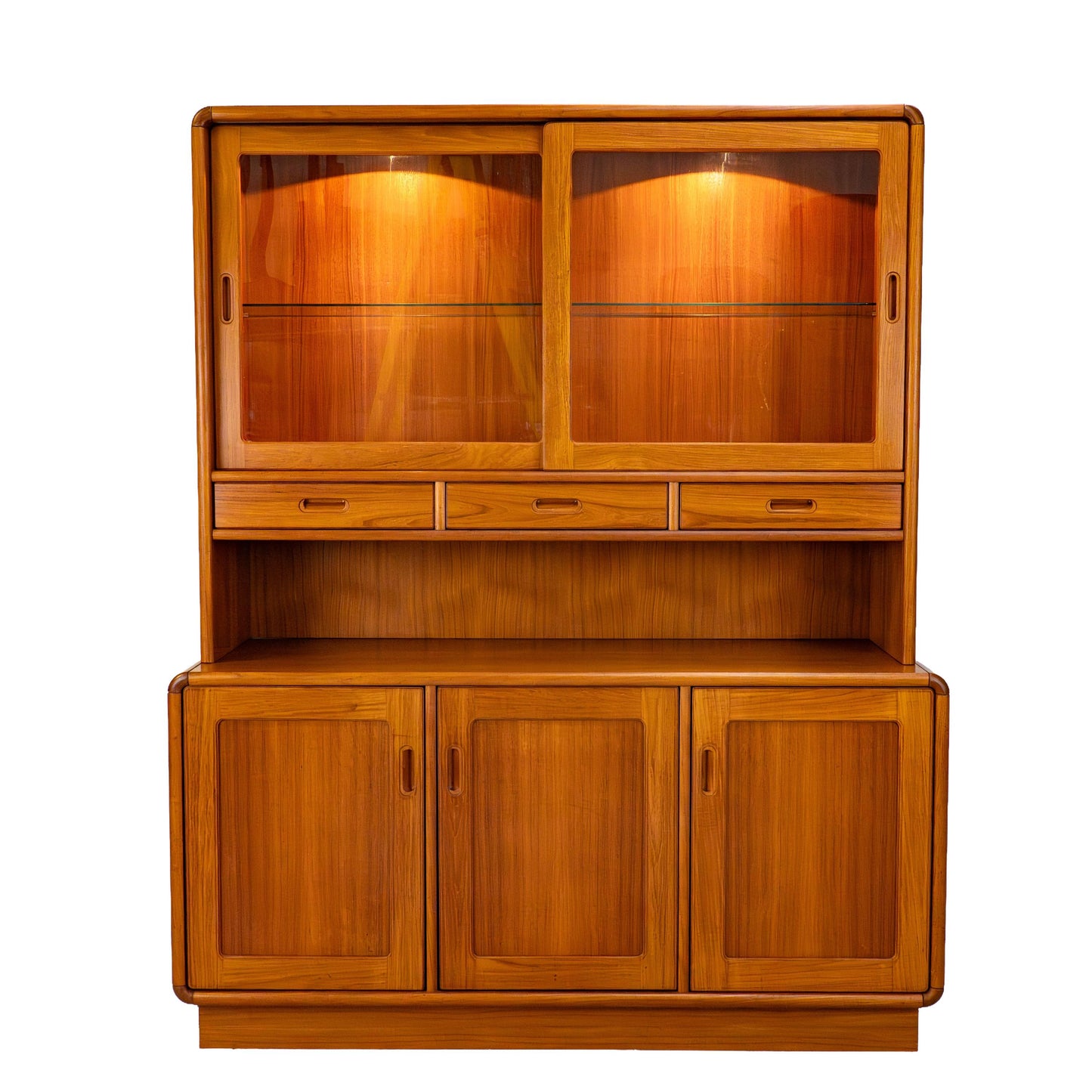 Sun Cabinet Teak Hutch Display Cabinet Credenza Mid Century Modern Lighted