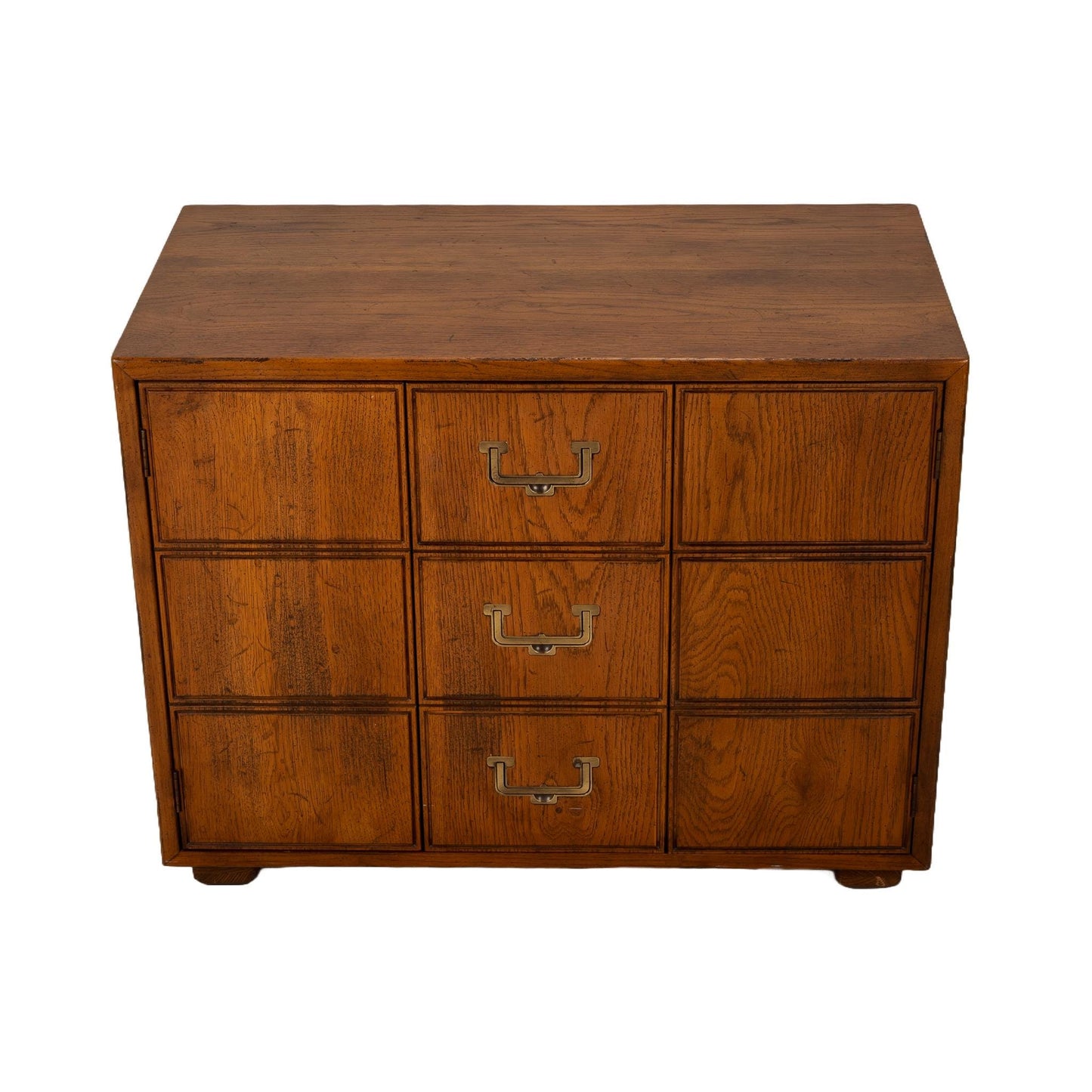 Henredon Artefacts Campaign Style Cabinet Low Chest , Classic Brass Handles, Timeless Style, USA Shipping Available