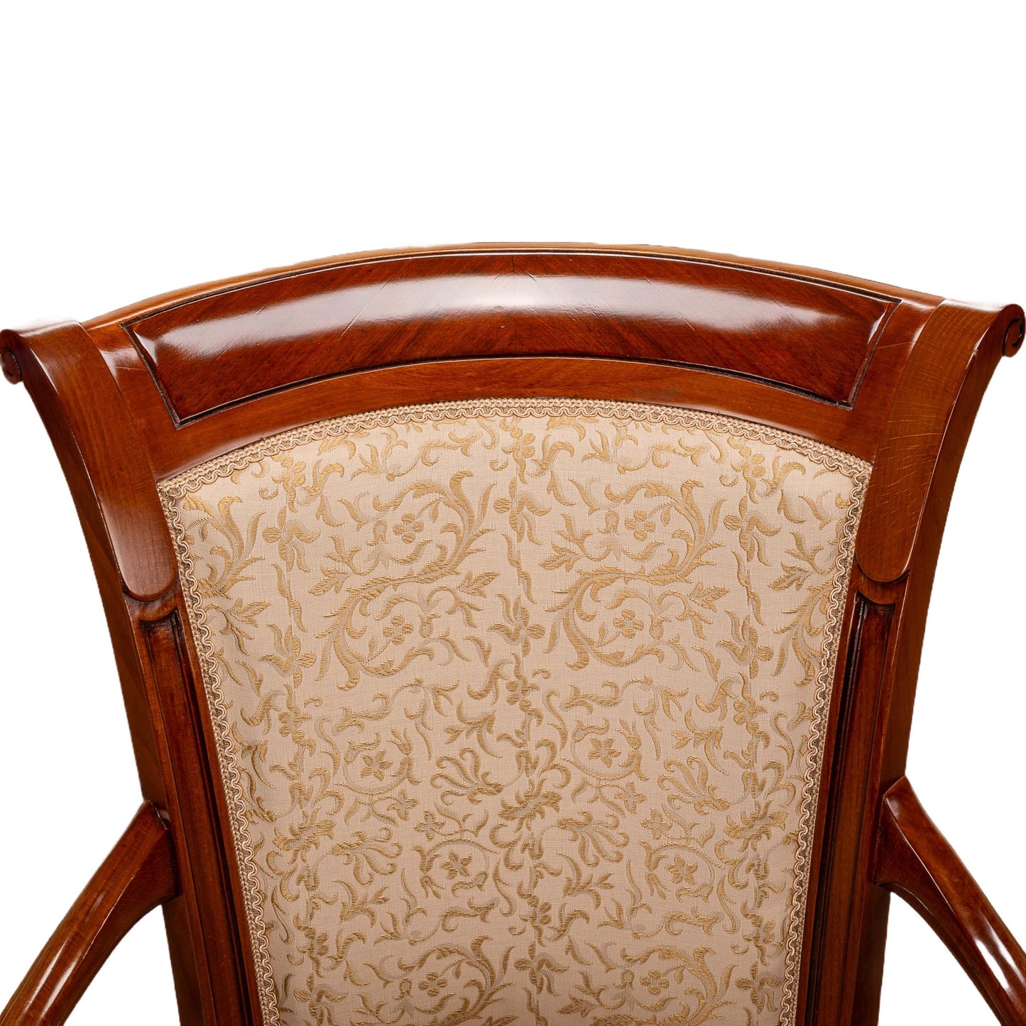Exquisite French Neoclassic Style Carved Upholstered Dining Chairs - Set of 8 , High End Luxury Seating, Spring Seats, Mahogany Wood
