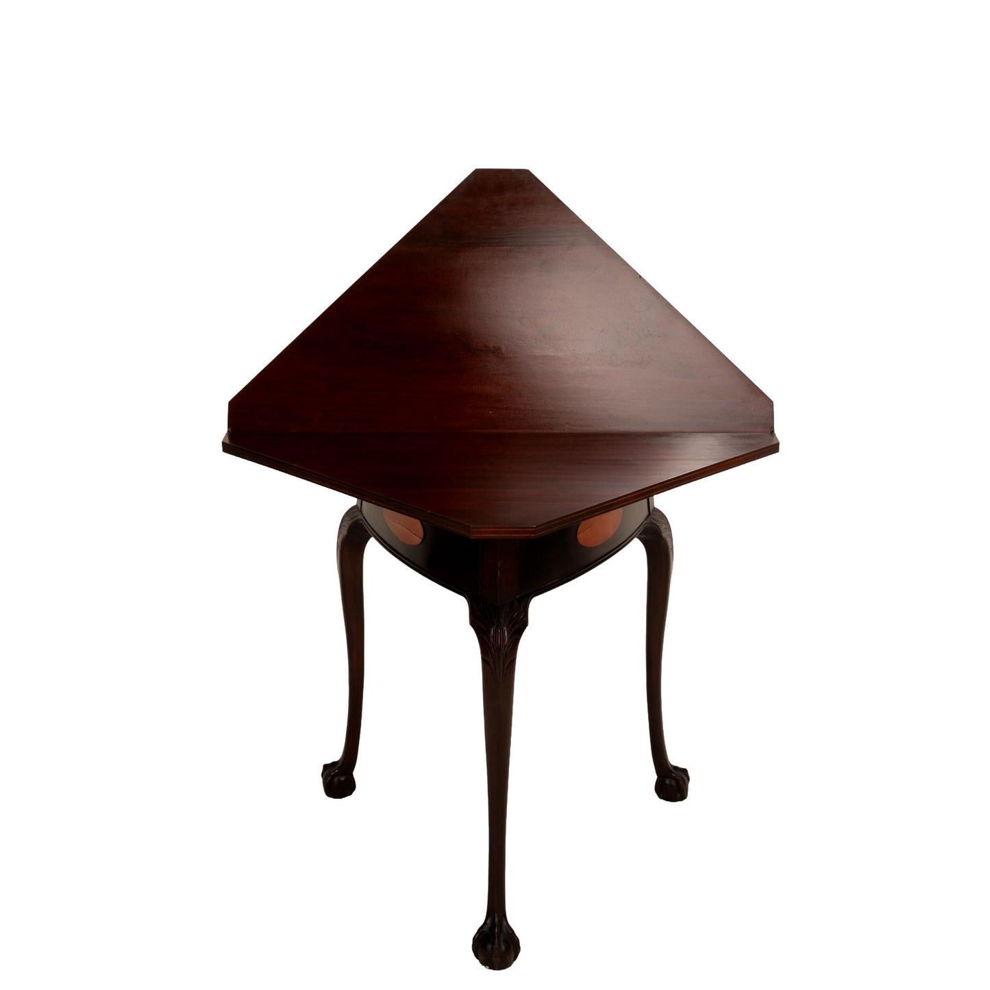 Antique 19th Century Georgian Flip Top Rotating Card Game Table with Ball & Claw Feet Victorian Gaming Table Collectible Furniture Rare Find