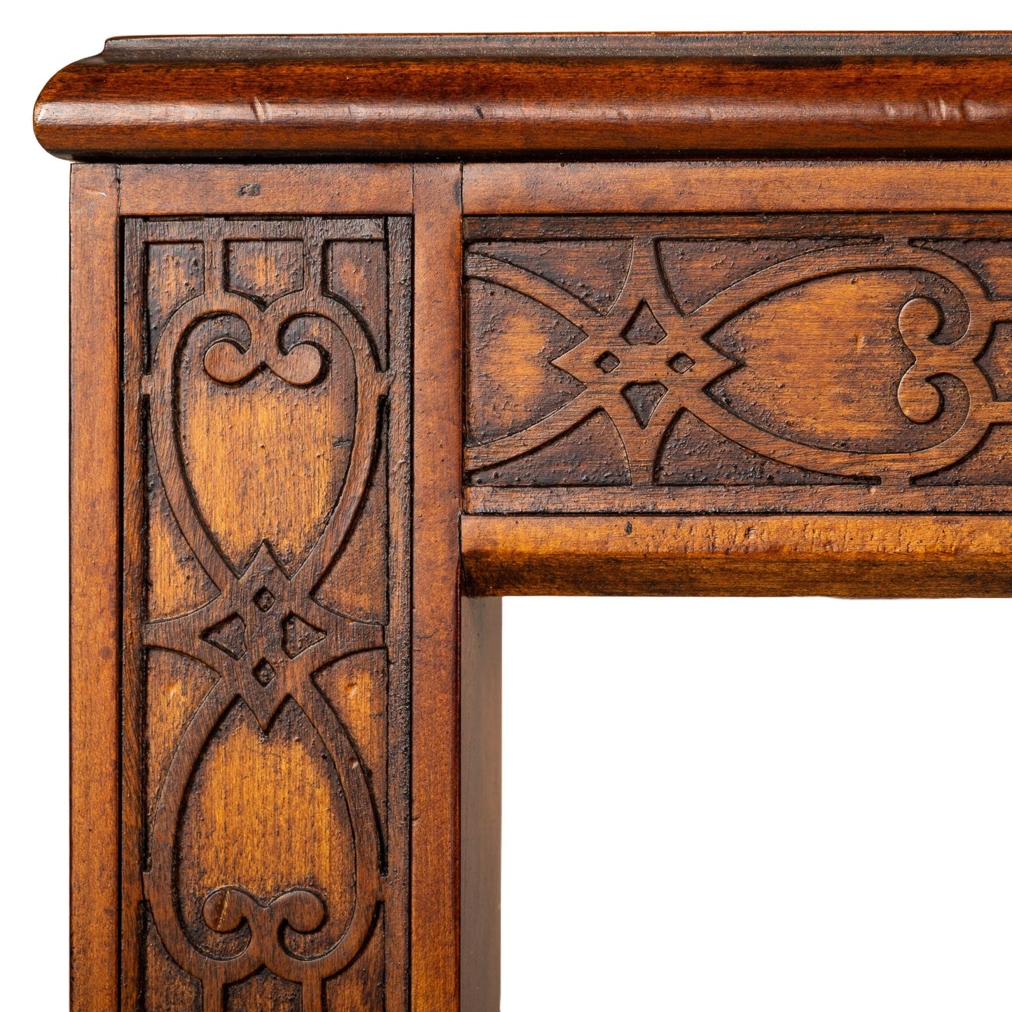 1970s Drexel Heritage Chinese Chippendale Style Carved Wood Glass Top Dining Table , Unique Beautiful Carving Detail Work