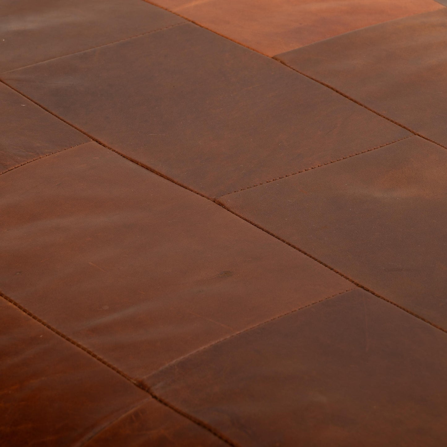 RH Restoration Hardware Oversized Large Patchwork Leather Ottoman - 46x28x18