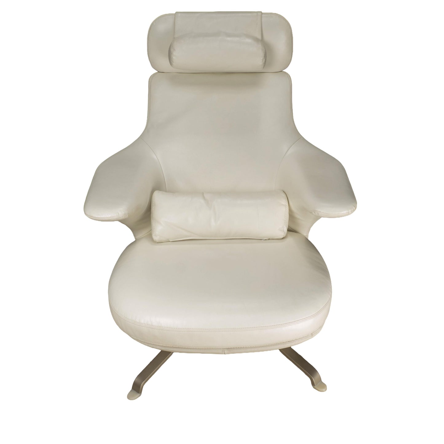 B&b Italia Radar Lounge Chair by James Irvine White Leather Swivel Lounger Italy