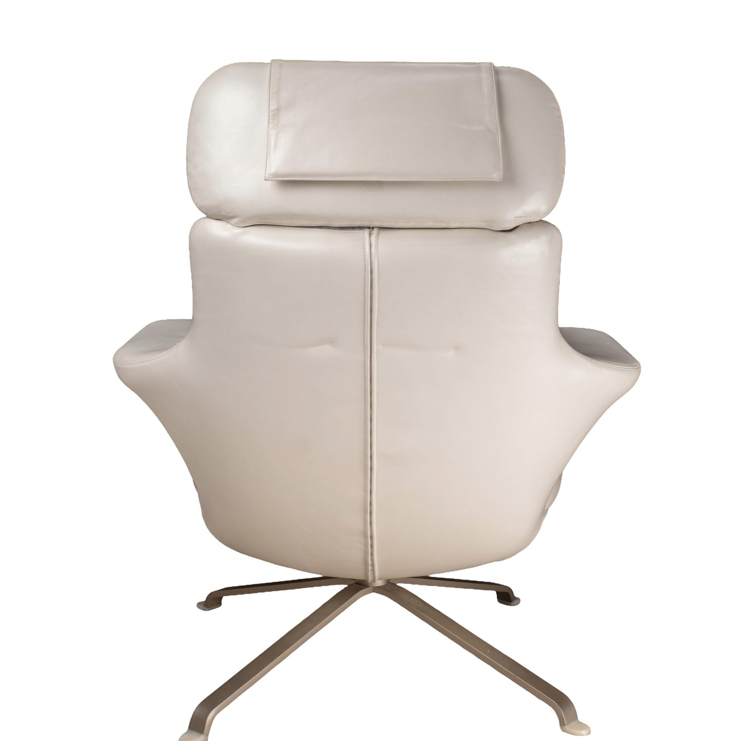 B&b Italia Radar Lounge Chair by James Irvine White Leather Swivel Lounger Italy