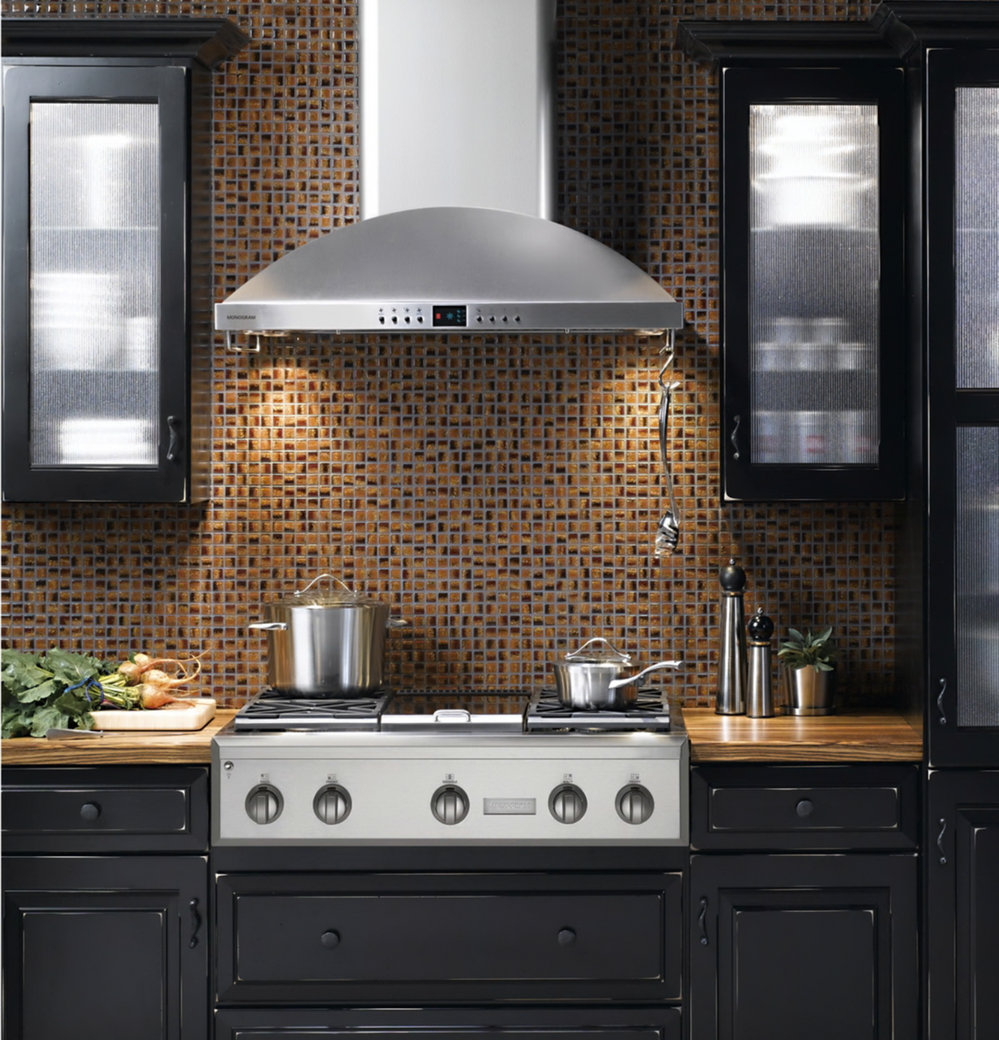 GE Monogram 36" Wall Mount Stainless Steel Chimney Range Hood - ZV950SDSS New