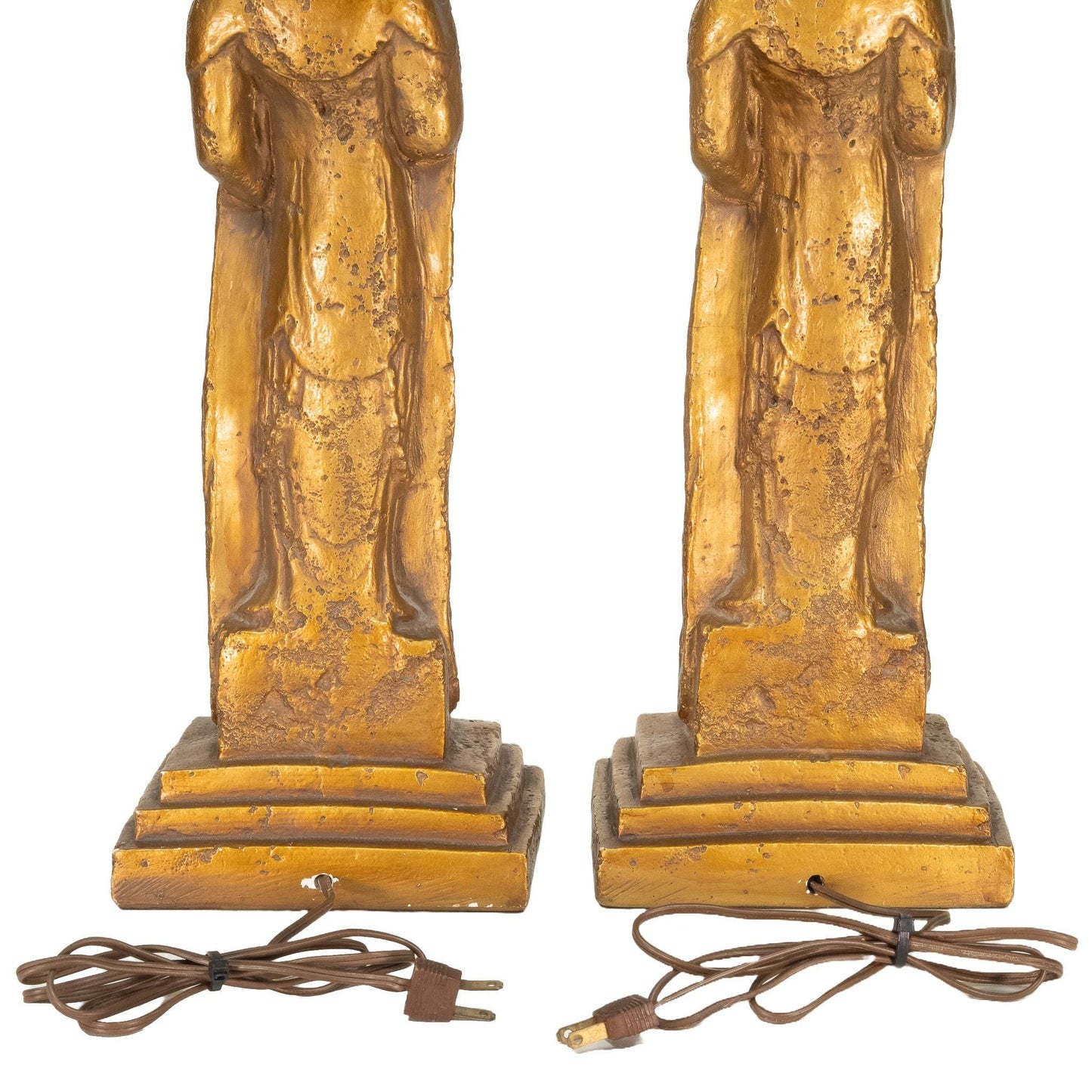 1960s Westwood Tony Paul Hollywood Regency Quan Yin (Buddha) Lamp Gold Gilt - A Pair , Statement Pop Piece, Unique Figural Light