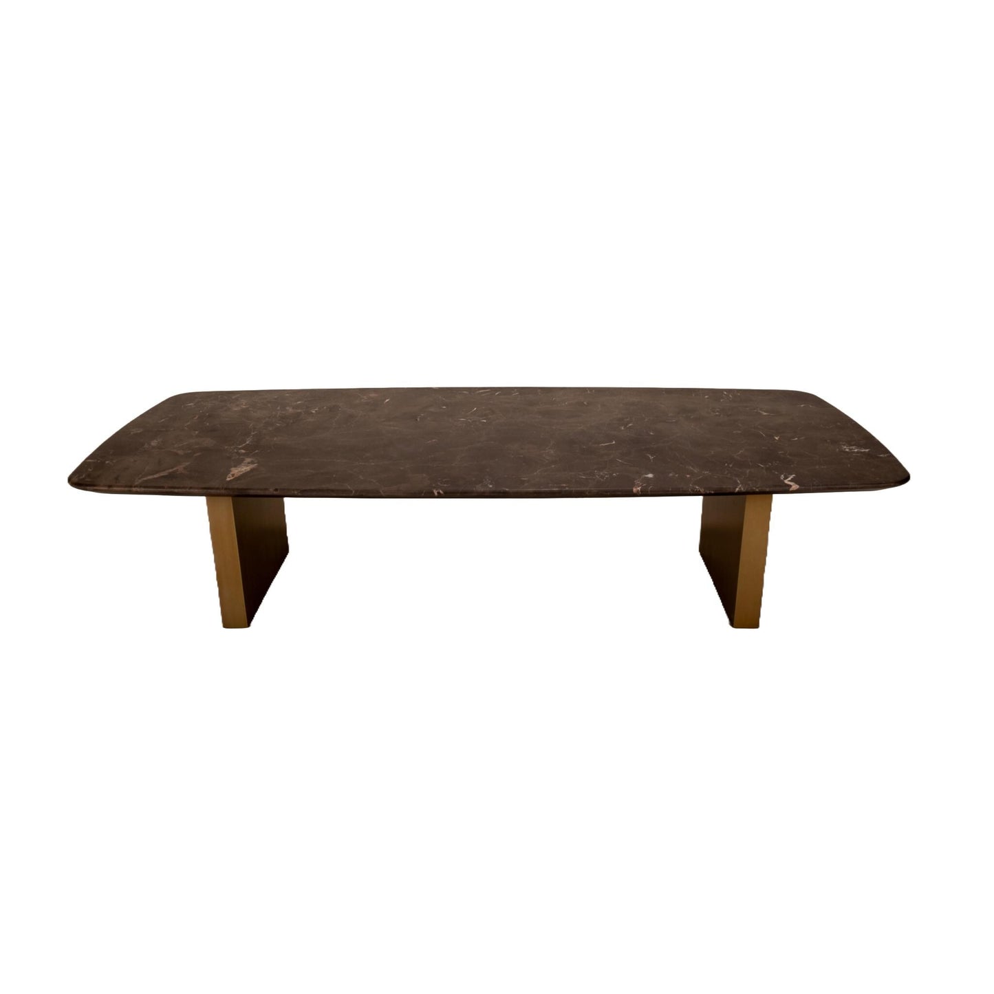 Arhaus Large Saint Germain Stone Coffee Table With Brass Finish Clement Base - Floor Model , Gorgeous Stone Veining , Statement Piece