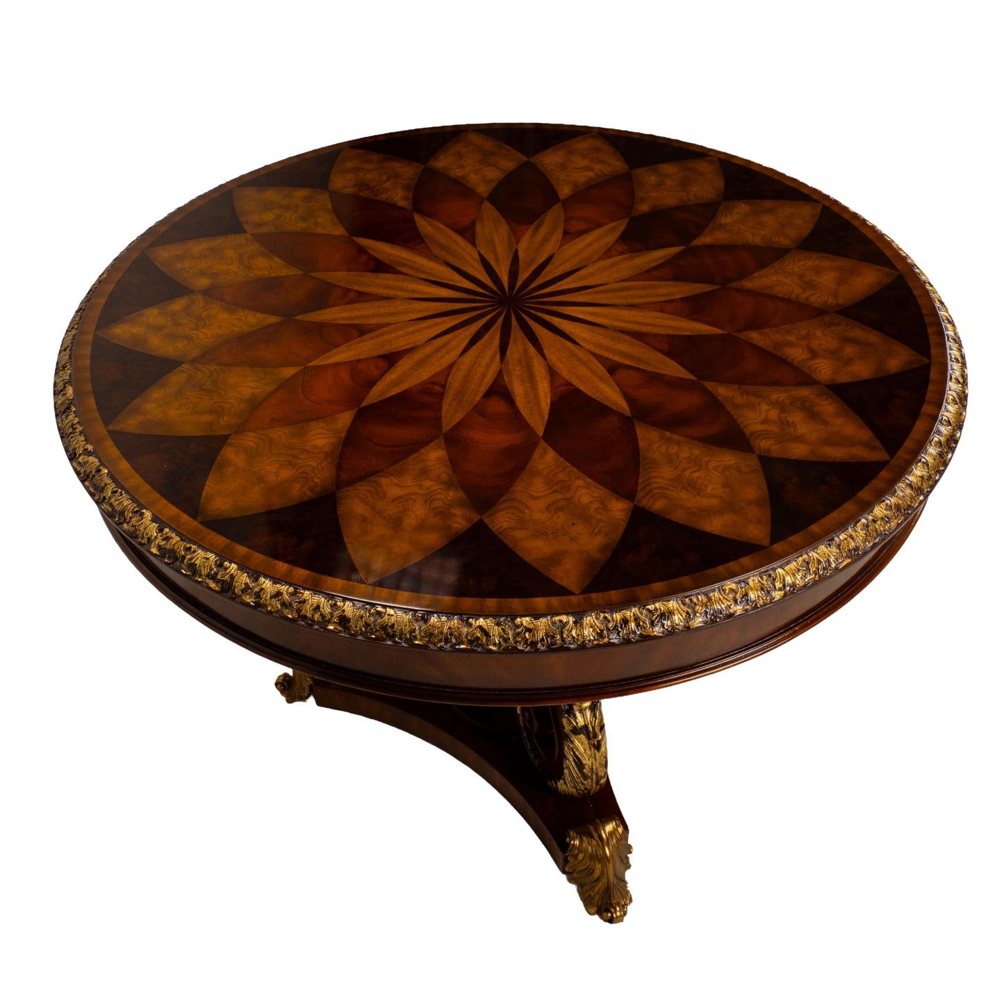 Maitland Smith Spiro Inlaid Mahogany Regency Center Table 41x41"