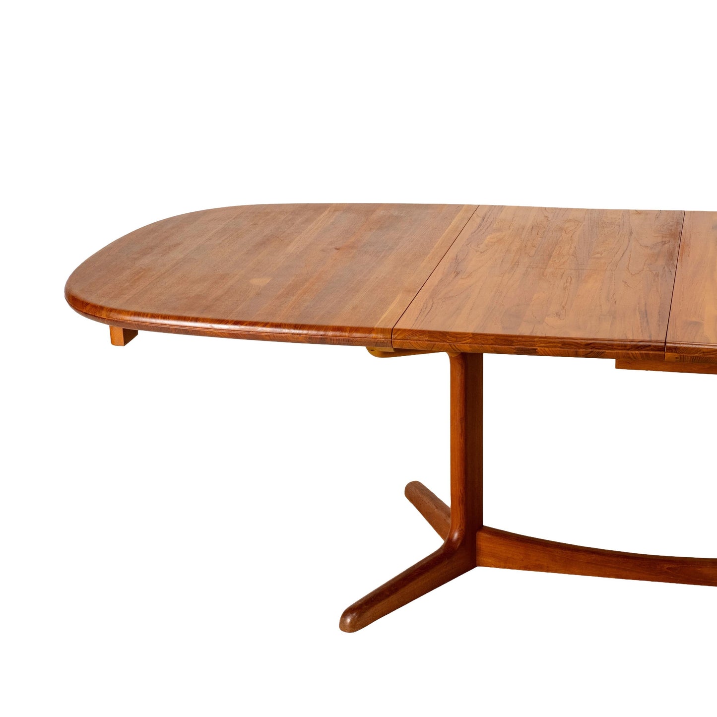 Danish Modern Solid Teak Expandable 102" Dining Table W/ Two Leafs