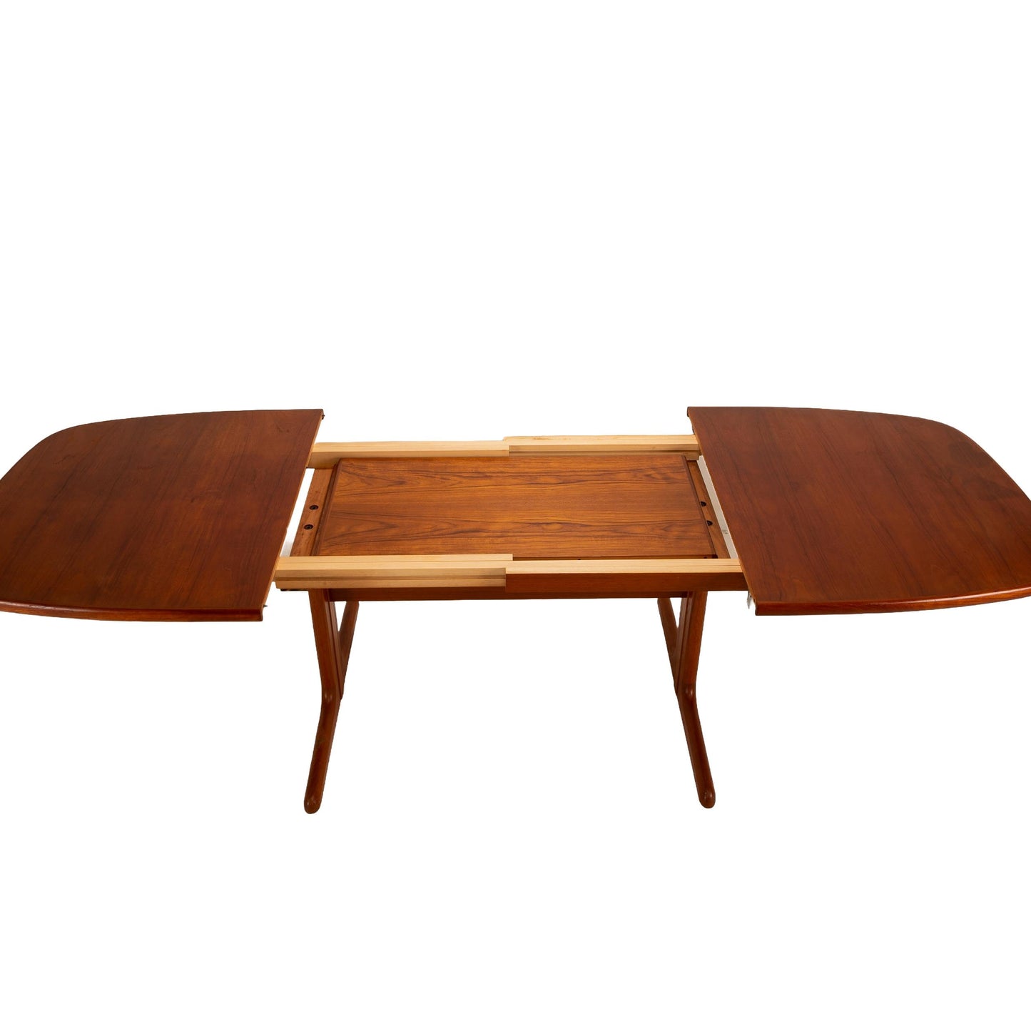 1970s Danish Modern Skovby Teak Dining Table – Mid Century Expanding Table w/ 2 Leaves, Vintage MCM Scandinavian Extendable Table