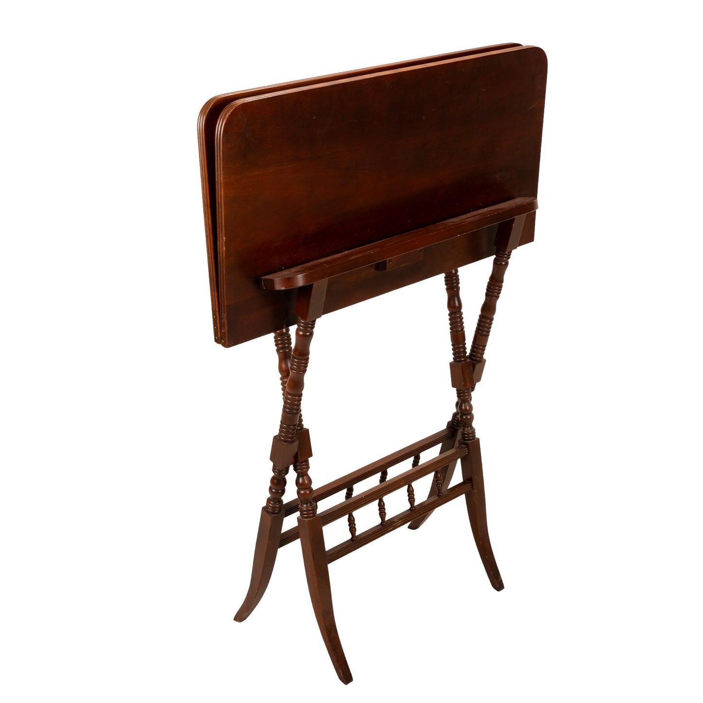 Carl Forslund Mahogany Folding Coaching Card Game Table, 1980s Colonial Revival