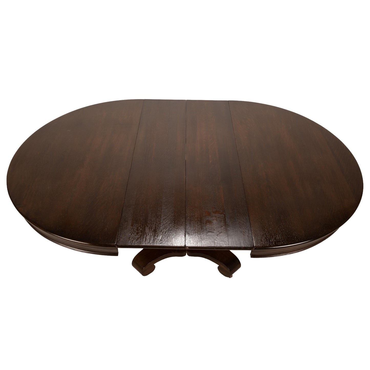 Antique Oak Empire Split Pedestal Dining Table | Monumental Banquet Table w/ Leaves | Vintage Expandable Table , USA Shipping Available
