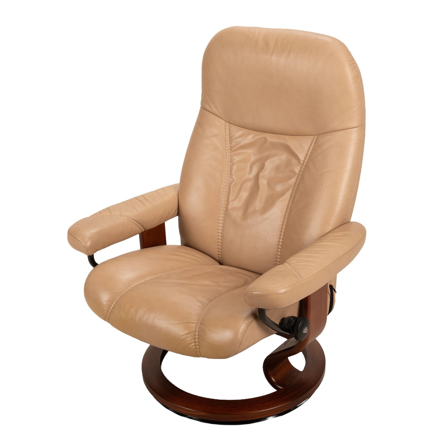 Ekornes Stressless® Consul Recliner – Medium – Sand Leather With Wood Base - Made in Norway
