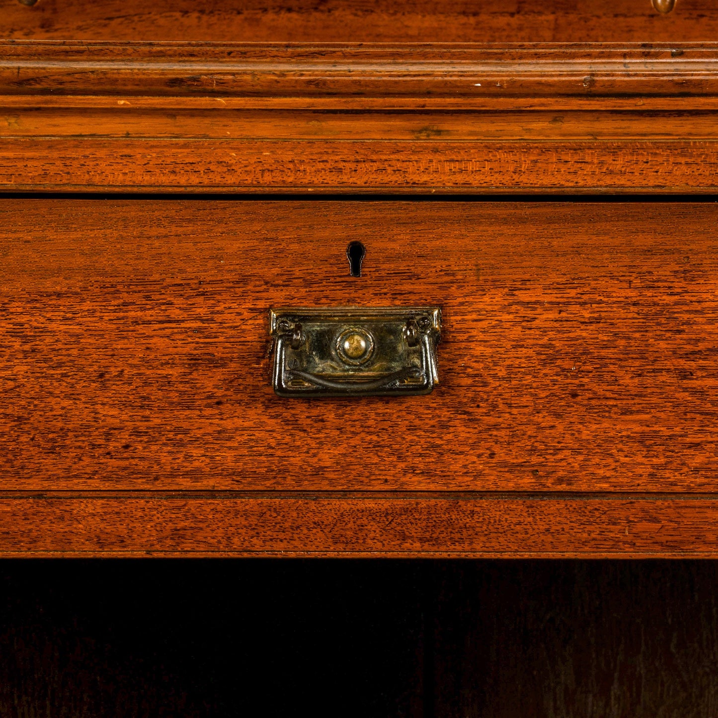 English Edwardian Oak Sideboard Buffet Server Carved Sunflower Motif Cabinet