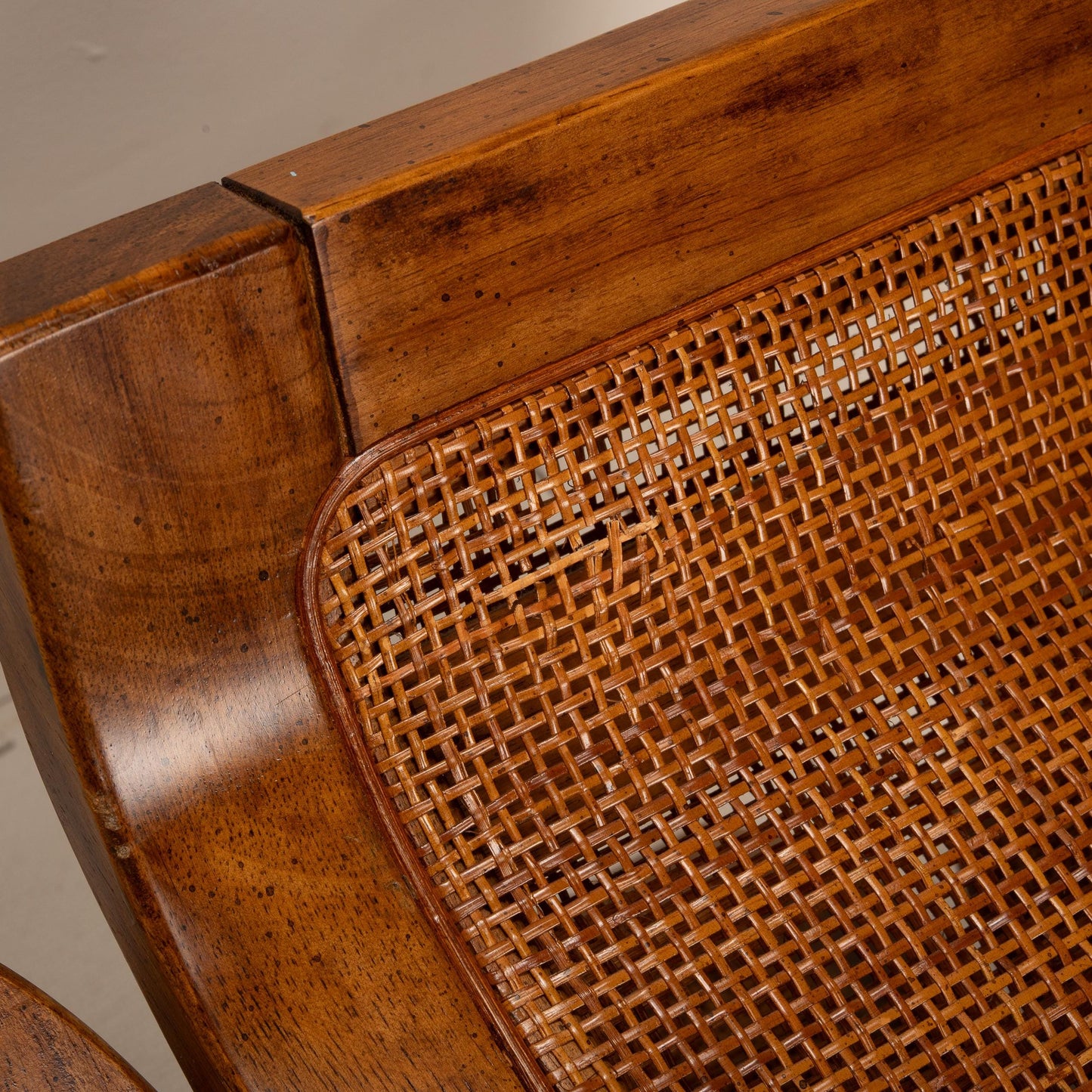 1960s Mid Century Modern Double Wicker Bentwood Side Tables with Smoked Glass Tops – Retro Boho Chic Vintage Accent End Tables