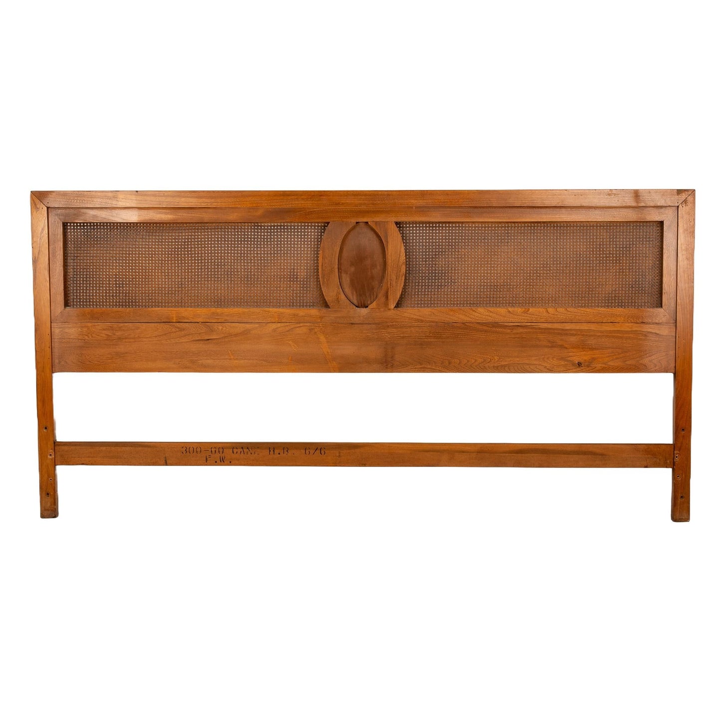 1970s French Regency Louis XVI Wood & Cane King Size Headboard - Gorgeous Detail Work, Wicker Back Caning, Unique Piece, USA Shipping Avail