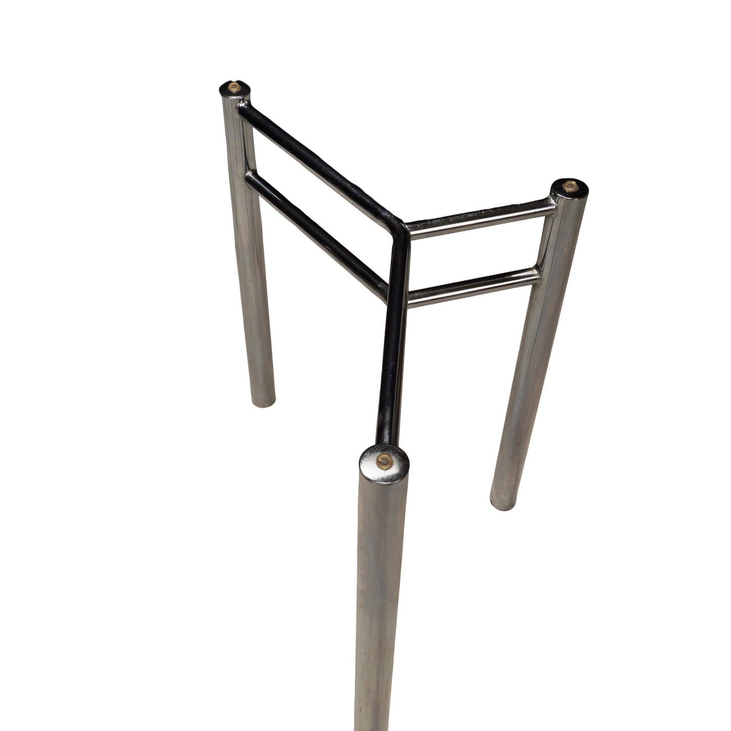 Modernist Chrome Glass Dining Table Bases, Set of 2 – Architectural 1970s Style