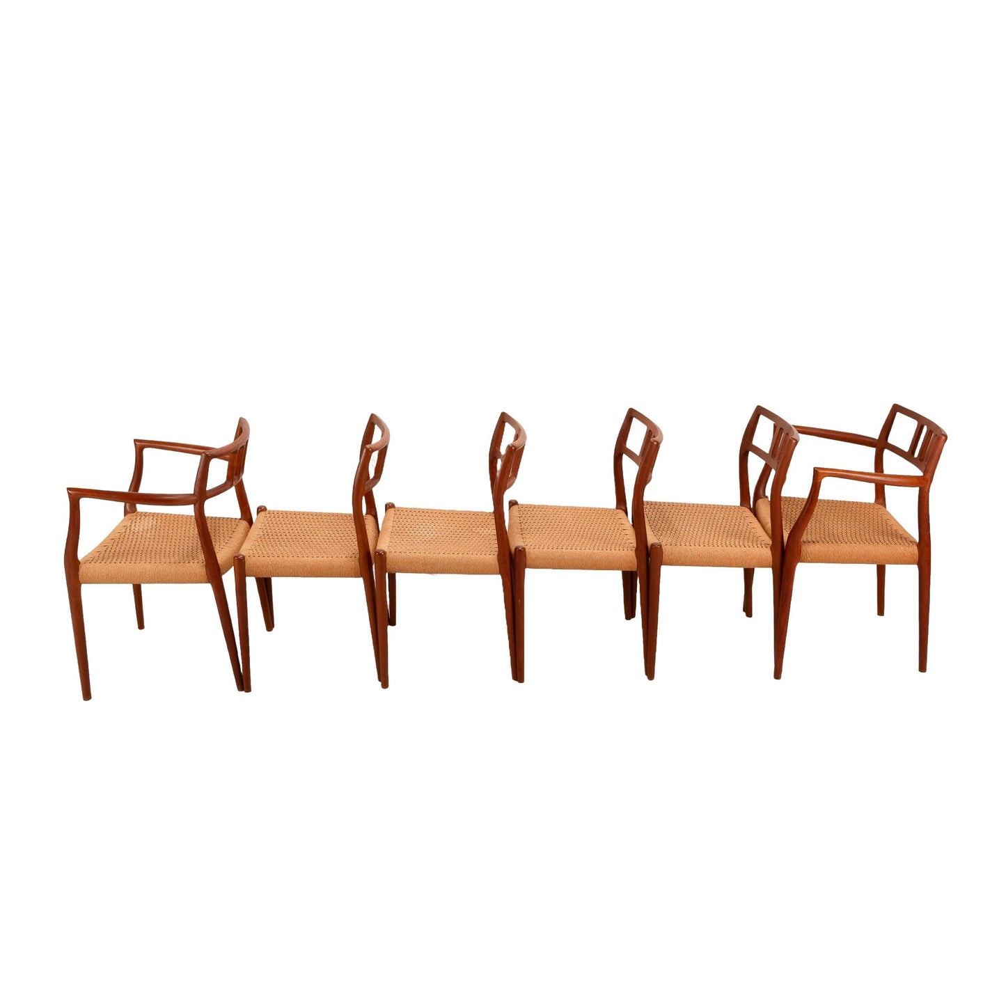Set of 6 Teak Dining Chairs by Niels Otto Møller – Danish Modern Model 79 & 64, Vintage Mid-Century Scandinavian MCM Seating Set