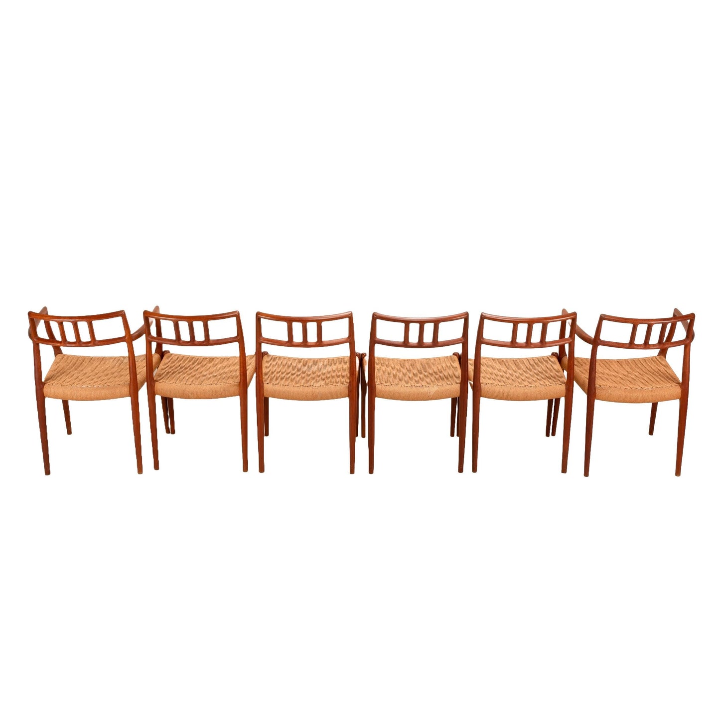 Set of 6 Teak Dining Chairs by Niels Otto Møller – Danish Modern Model 79 & 64, Vintage Mid-Century Scandinavian MCM Seating Set