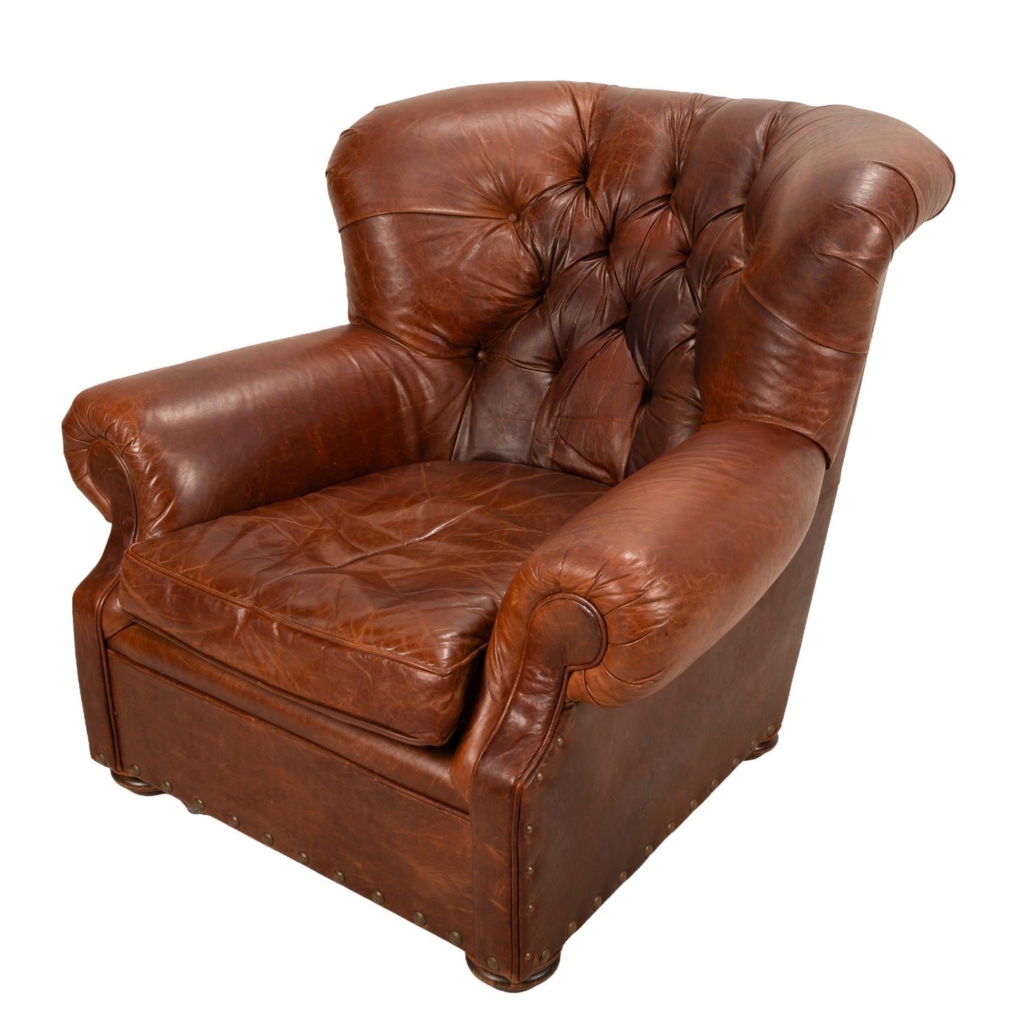 Mitchell Gold for Restoration Hardware Chesterfield Tufted Leather Lounge Chair