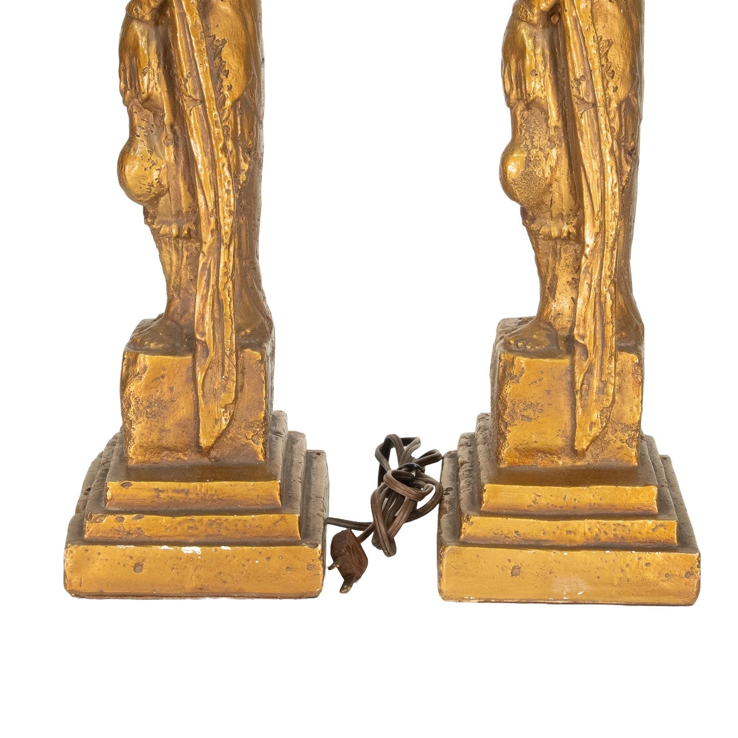 1960s Westwood Tony Paul Hollywood Regency Quan Yin (Buddha) Lamp Gold Gilt - A Pair , Statement Pop Piece, Unique Figural Light