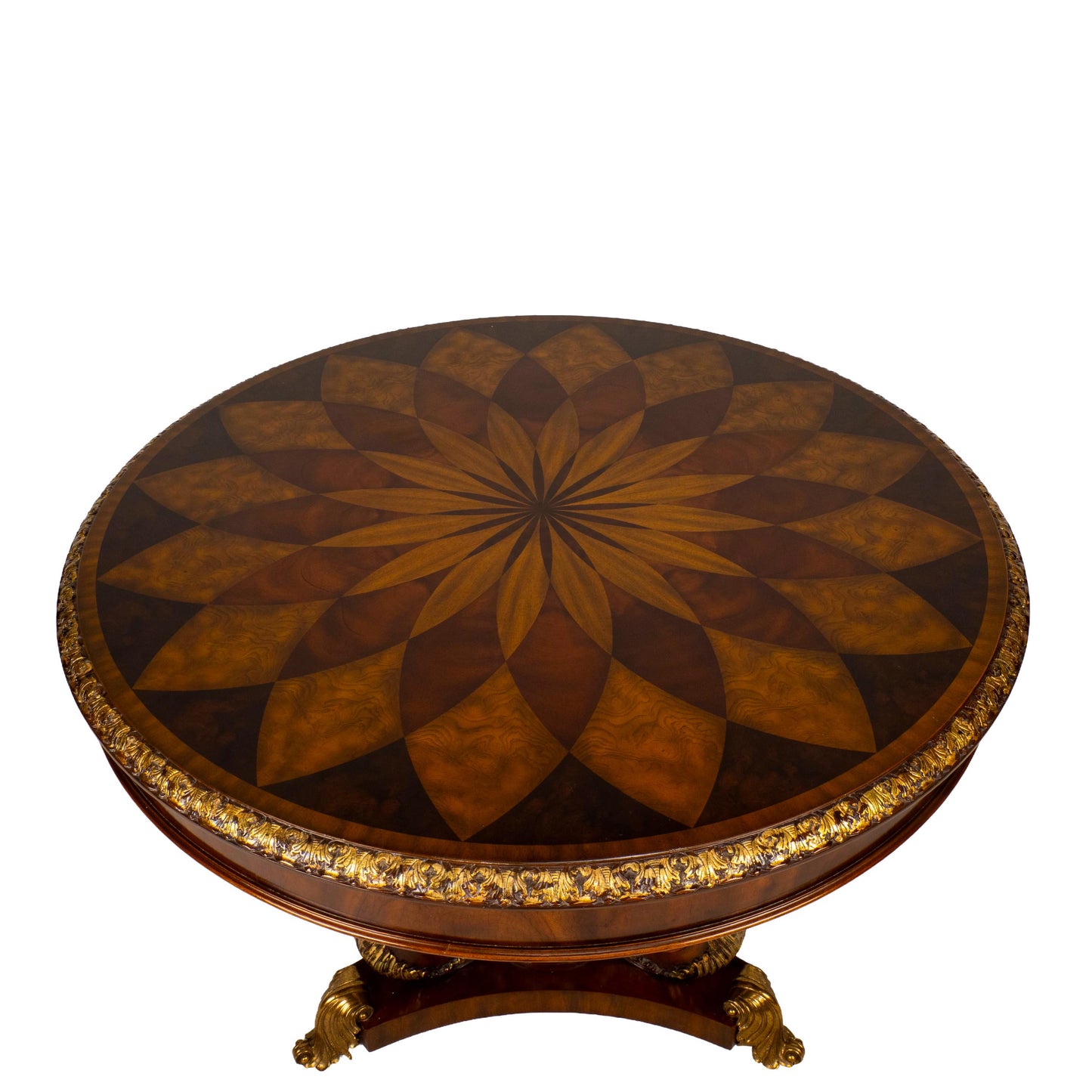 Maitland Smith Spiro Inlaid Mahogany Regency Center Table 41x41"