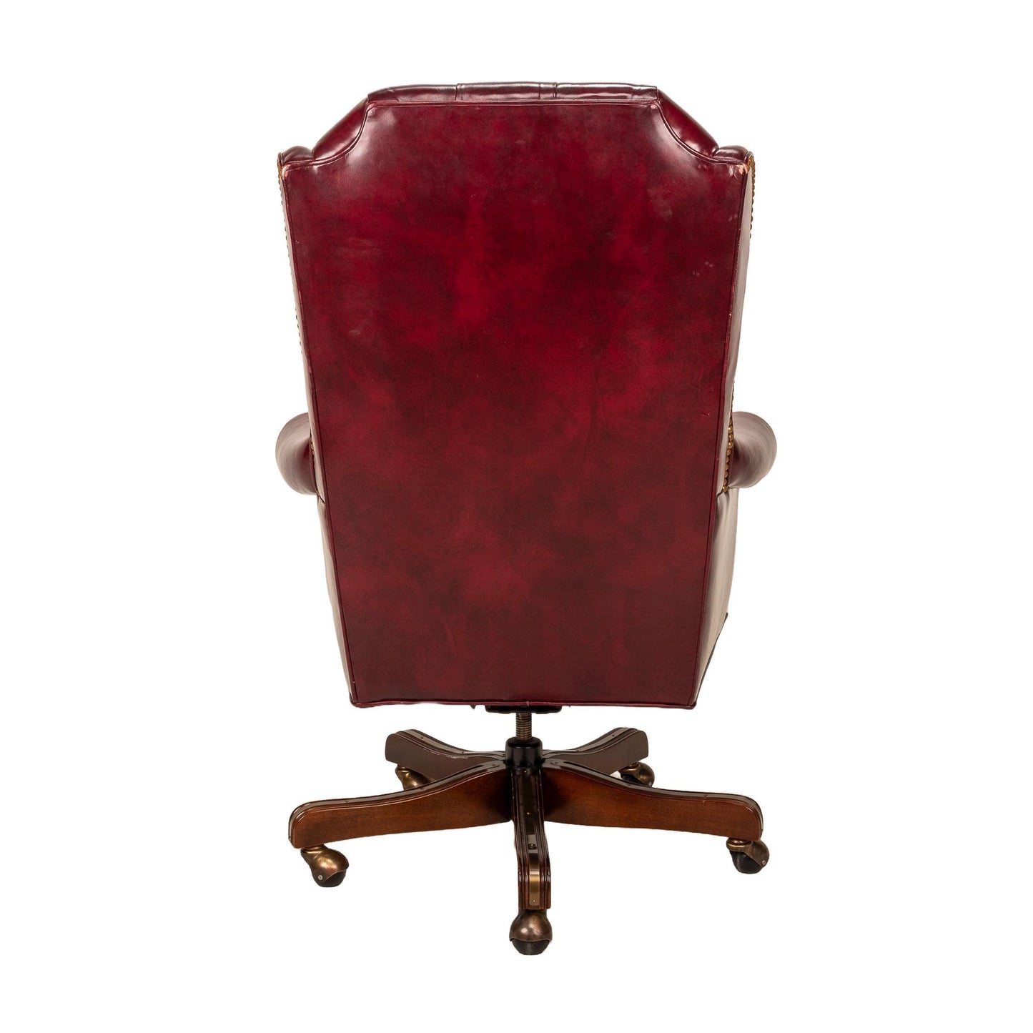 Original Leathercraft Tufted Burgundy Curtis Genuine Leather Executive Chair - Elegant Vintage Seating, Classic Styling, a Beauty