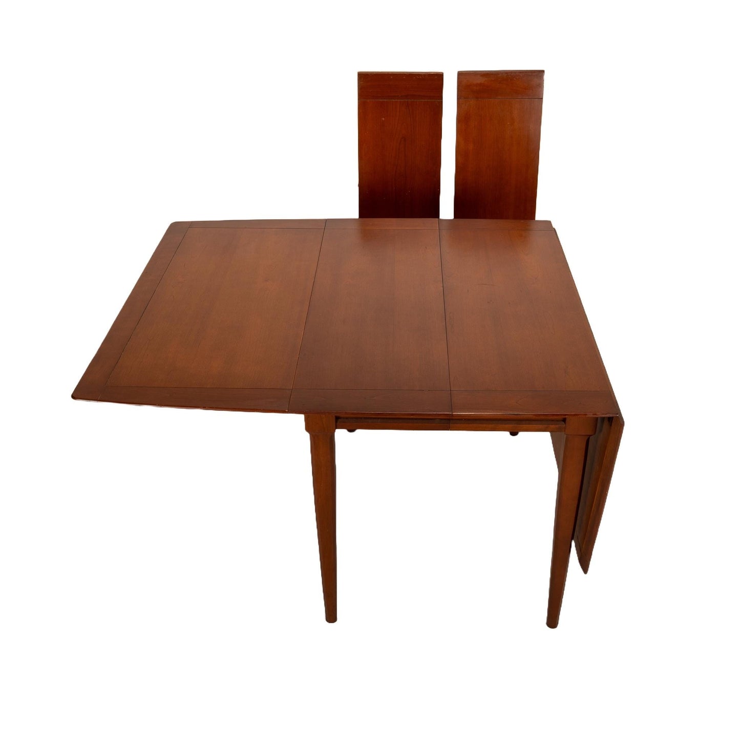 1960s Mid Century Modern Compact Drop Leaf Table W/ Two Additional Leaves - Seats 10 , Great for Small Spaces, MCM Vintage Design