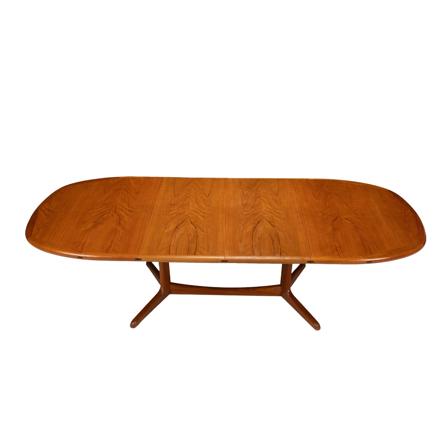 Sun Cabinet Co. Danish Modern Solid Teak Expanding Dining Table Hidden Leaves
