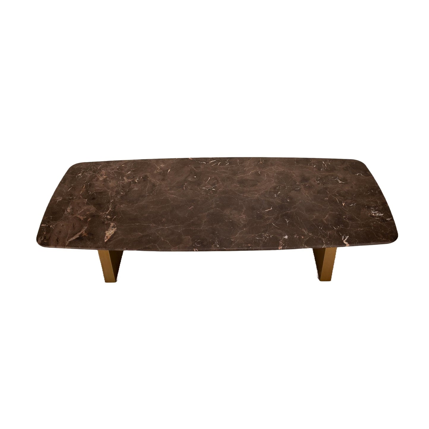 Arhaus Large Saint Germain Stone Coffee Table With Brass Finish Clement Base - Floor Model , Gorgeous Stone Veining , Statement Piece