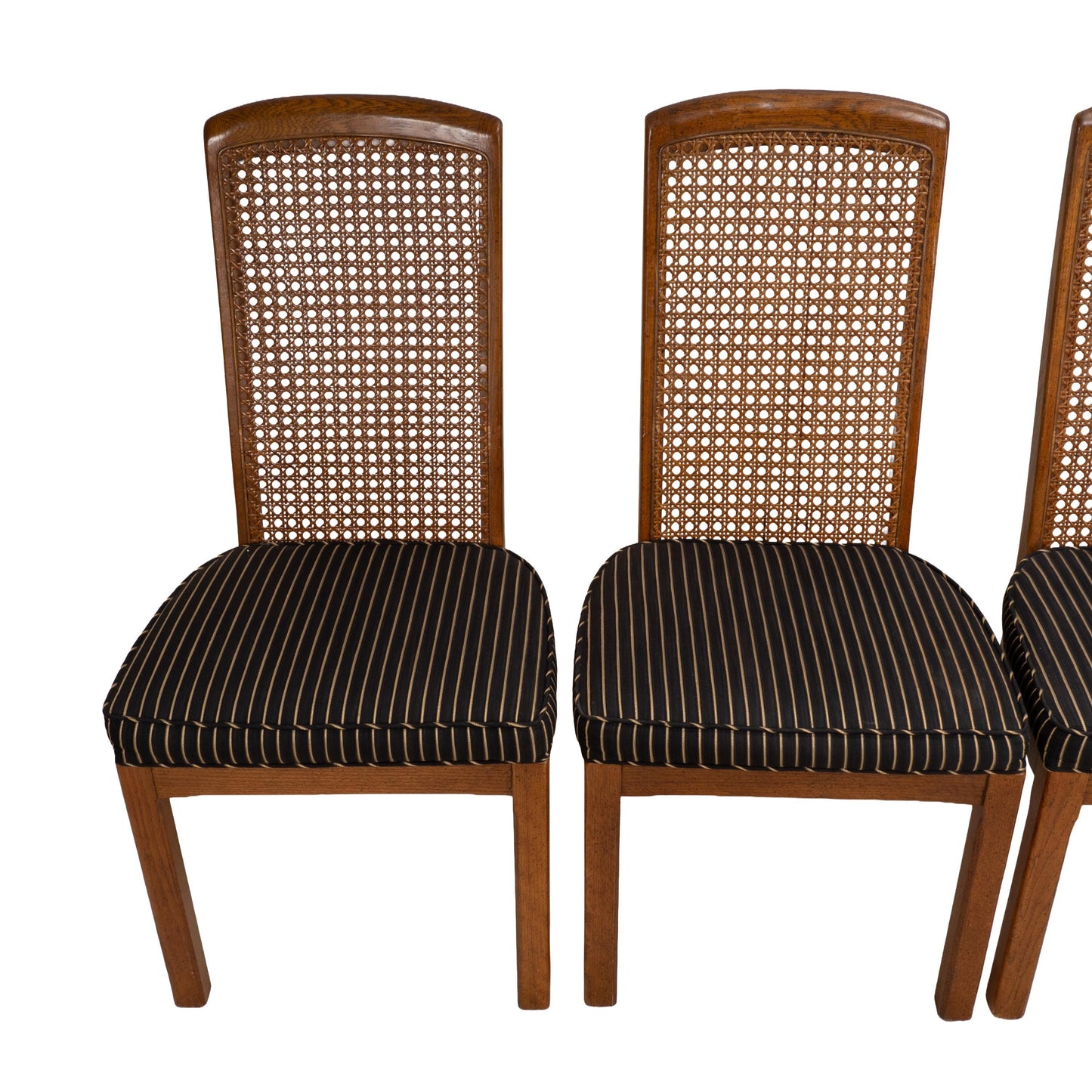 Drexel Heritage Mid Century Cane Back Oak Dining Chairs - Set of 8