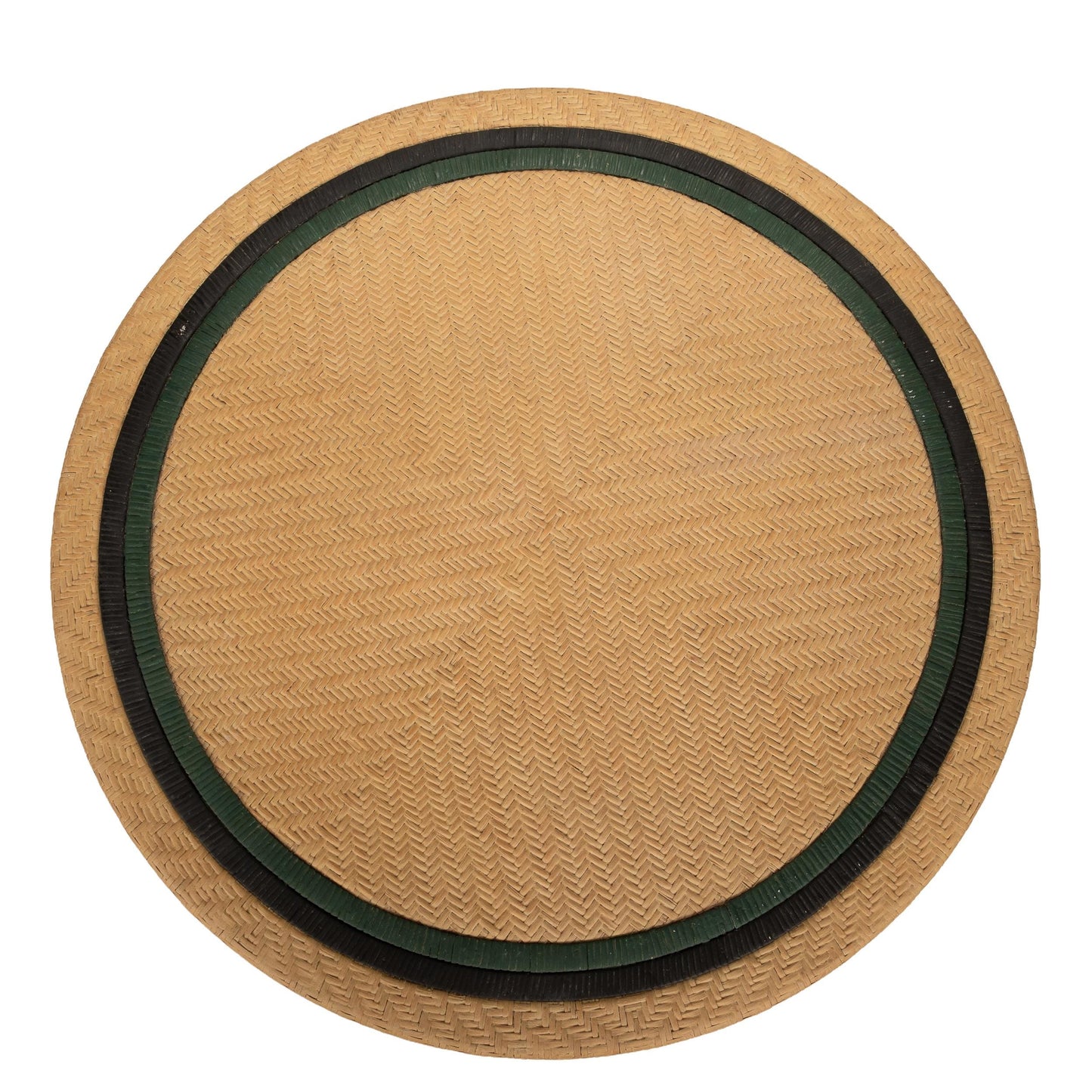 Unique Southwestern Aztec Style Round Wicker Center Table - 36" x 36" x 29"