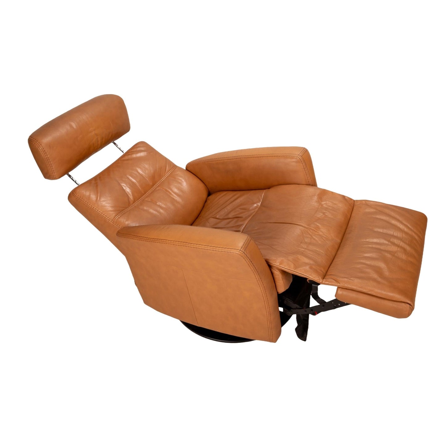 Img of Norway Divani Large Power Leather Recliner in Warm Tan - Large Size, Living Room Furniture, Lounge Chair, Extremely Comfortable!