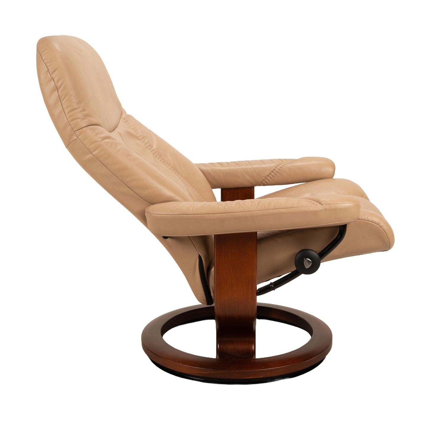 Ekornes Stressless® Consul Recliner – Medium – Sand Leather With Wood Base - Made in Norway
